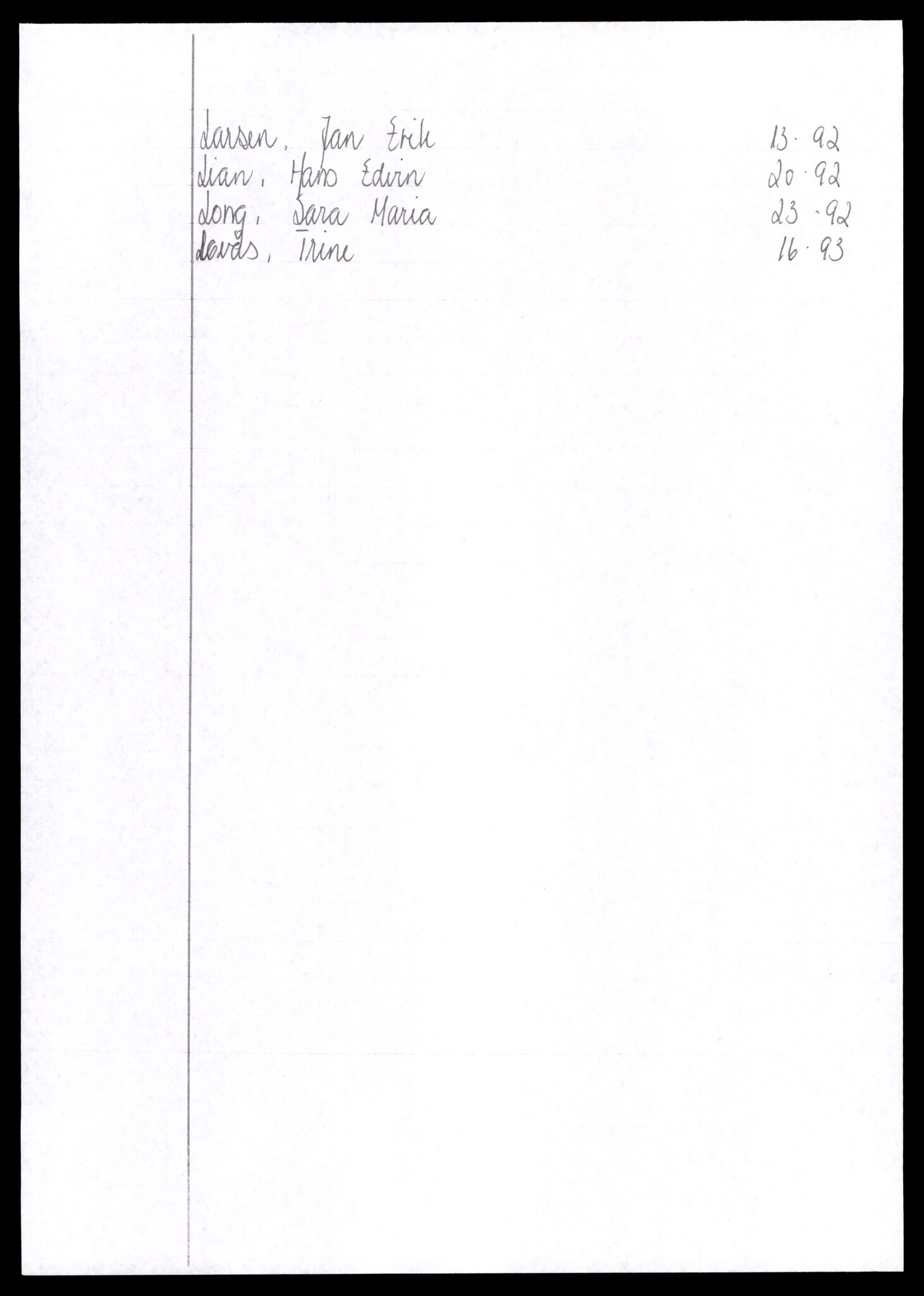 Senja sorenskriveri 1855-, SATØ/S-0048/2/J/L0348/0001: Vigselsbøker m/ alfabetisk register - løsblader / Alfabetisk register vigsel, 1969-1990, p. 57
