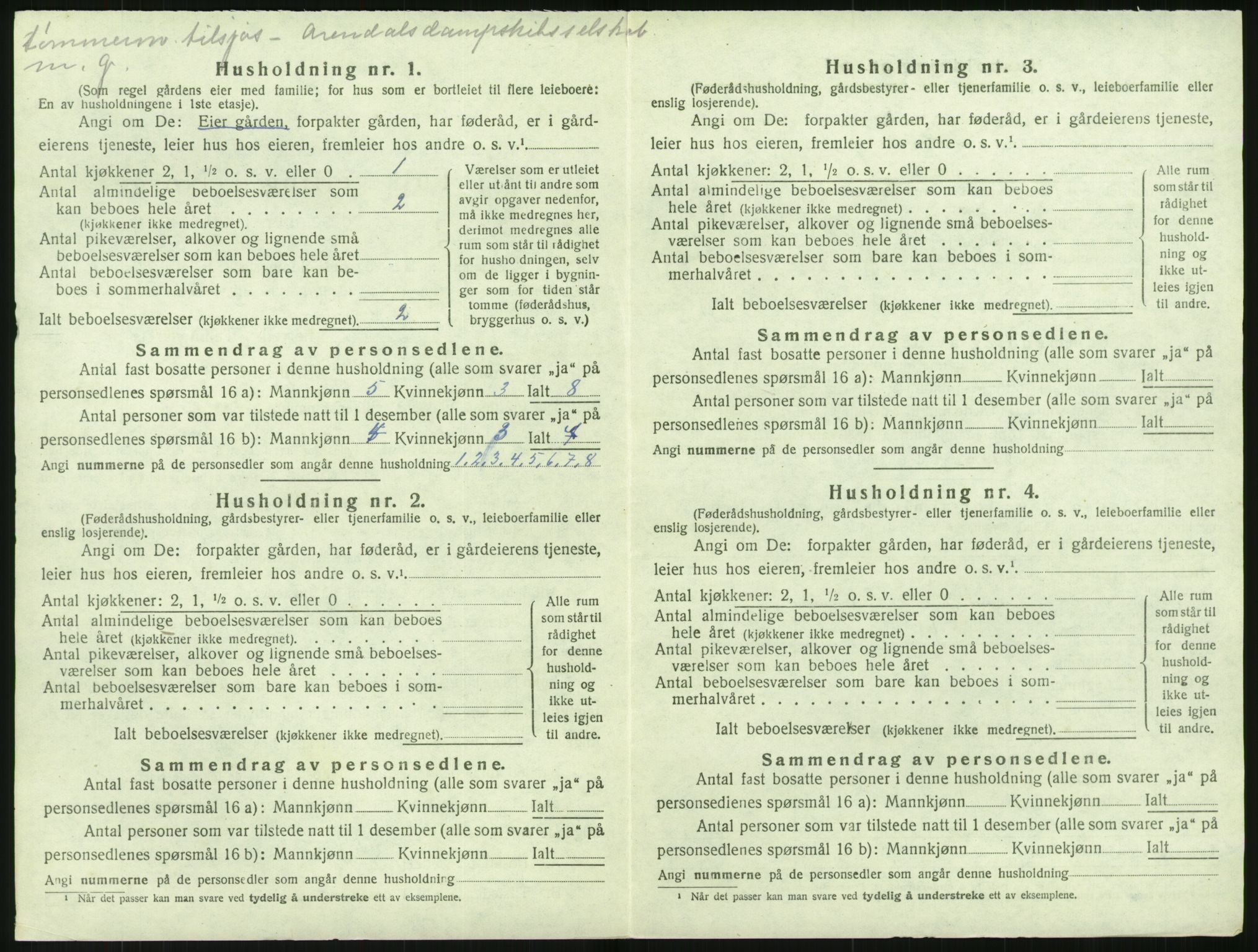 SAK, 1920 census for Dypvåg, 1920, p. 1120