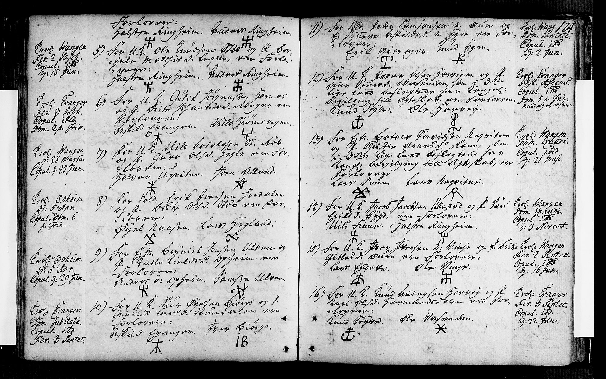 Voss sokneprestembete, AV/SAB-A-79001/H/Haa: Parish register (official) no. A 7, 1731-1773, p. 124