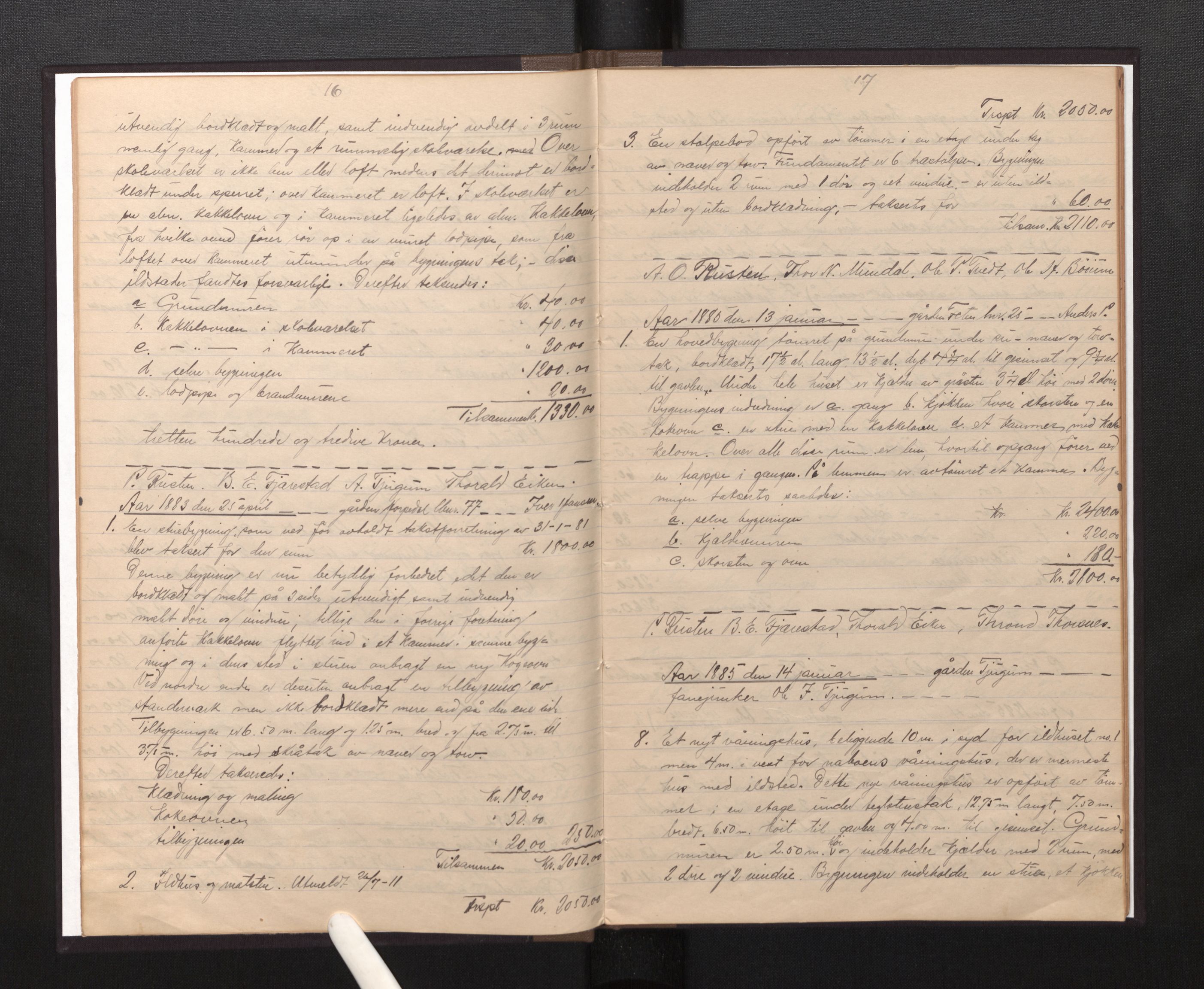 Lensmannen i Balestrand, AV/SAB-A-26501/0012/L0001: Branntakstprotokoll, 1866-1921, p. 16-17