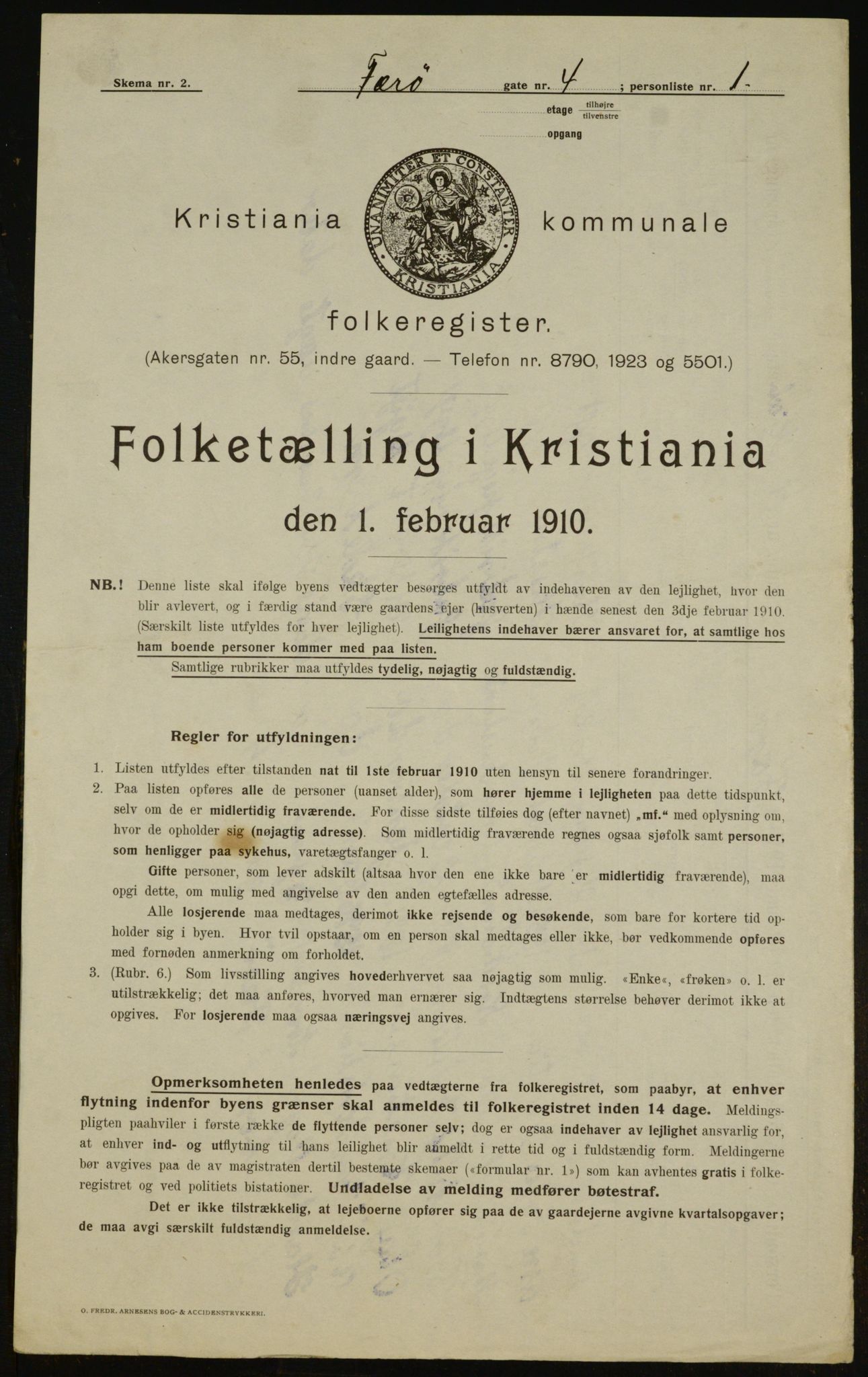 OBA, Municipal Census 1910 for Kristiania, 1910, p. 27101