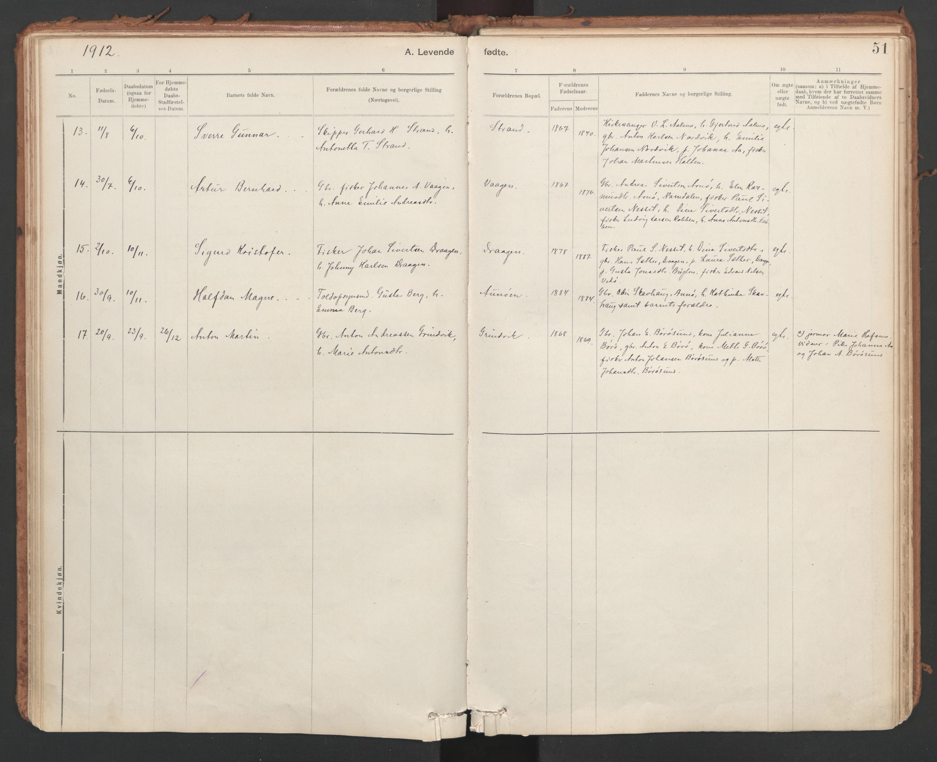 Ministerialprotokoller, klokkerbøker og fødselsregistre - Sør-Trøndelag, SAT/A-1456/639/L0572: Parish register (official) no. 639A01, 1890-1920, p. 51