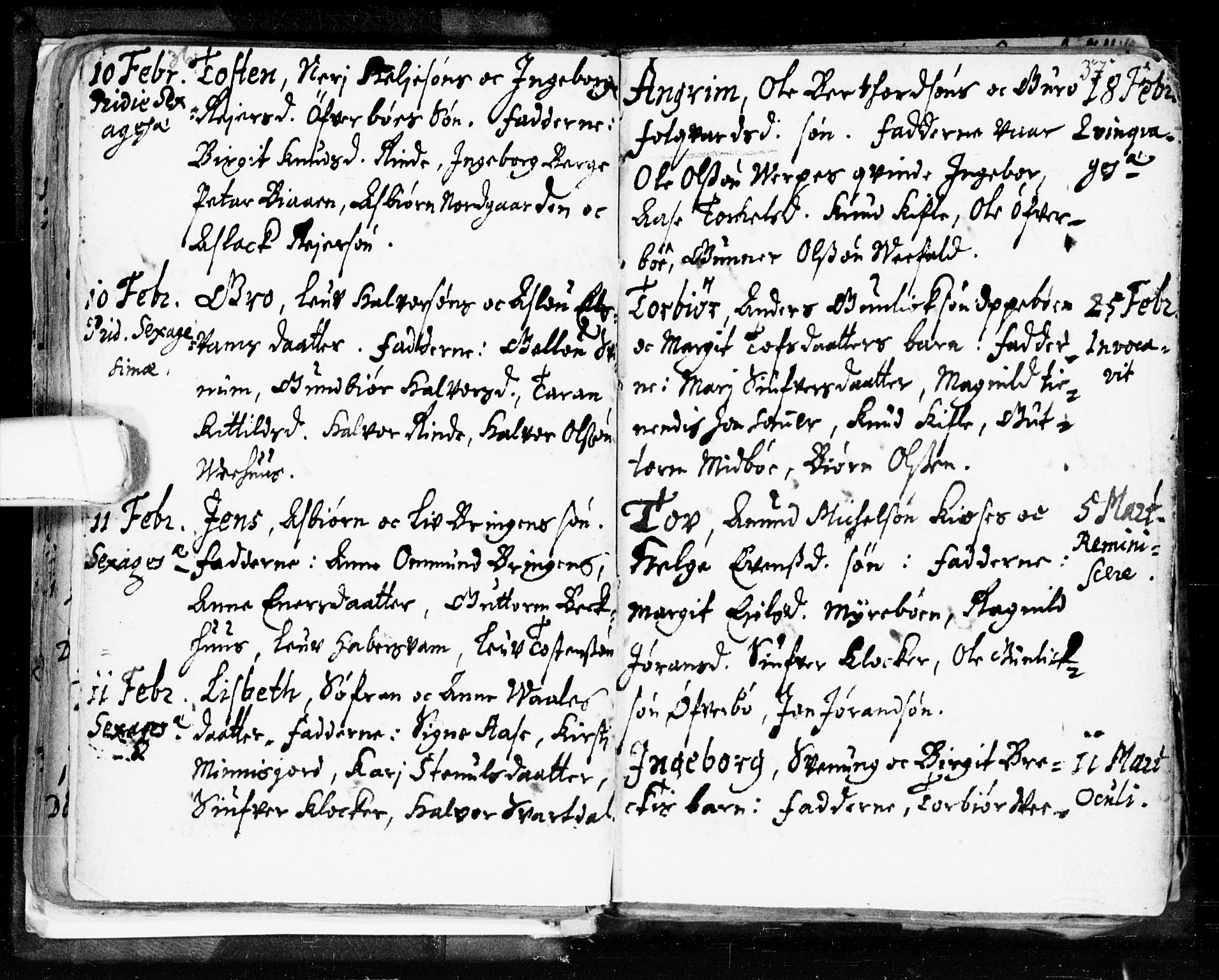 Seljord kirkebøker, SAKO/A-20/F/Fa/L0002: Parish register (official) no. I 2, 1689-1713, p. 36-37