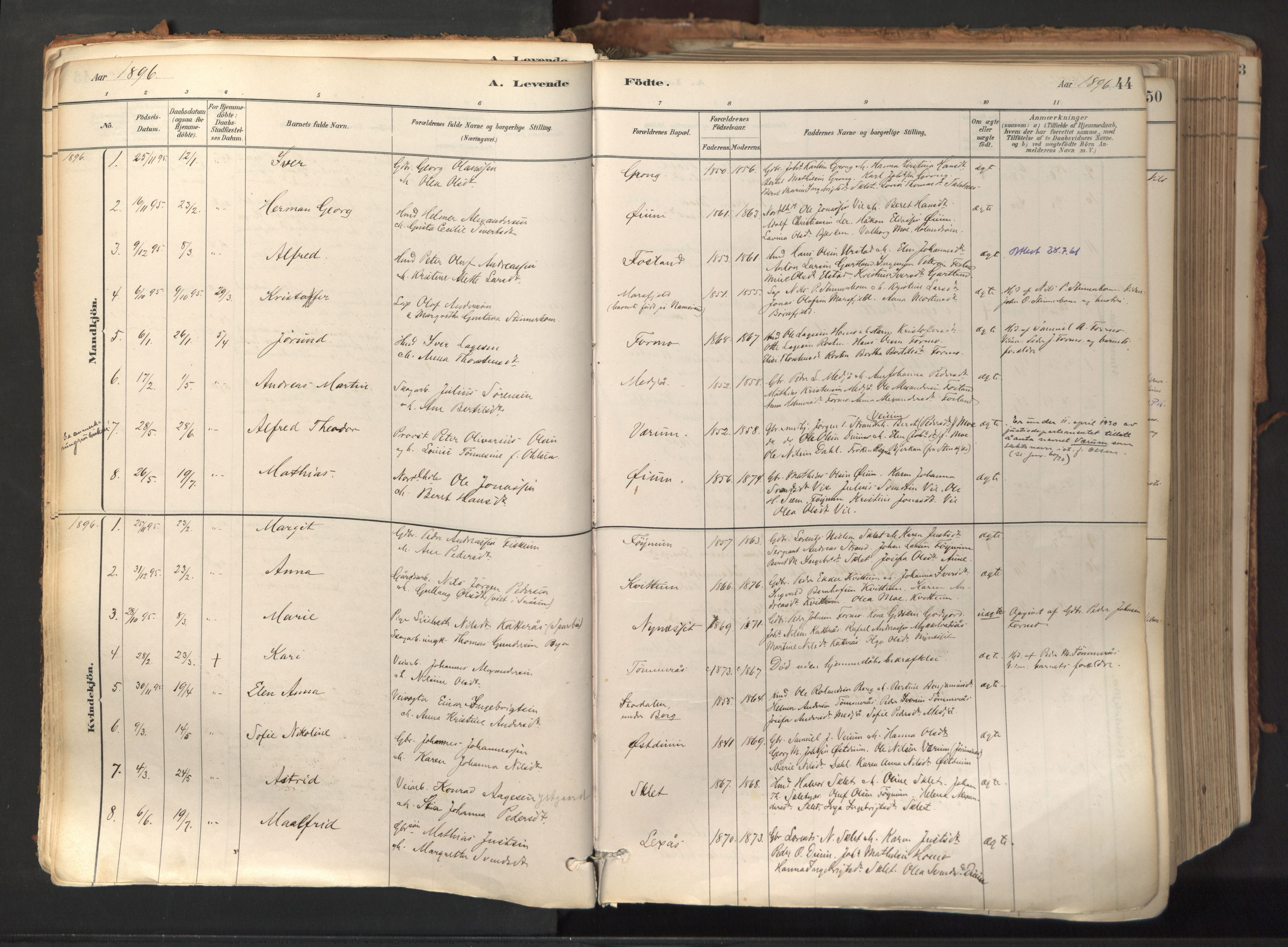 Ministerialprotokoller, klokkerbøker og fødselsregistre - Nord-Trøndelag, SAT/A-1458/758/L0519: Parish register (official) no. 758A04, 1880-1926, p. 44