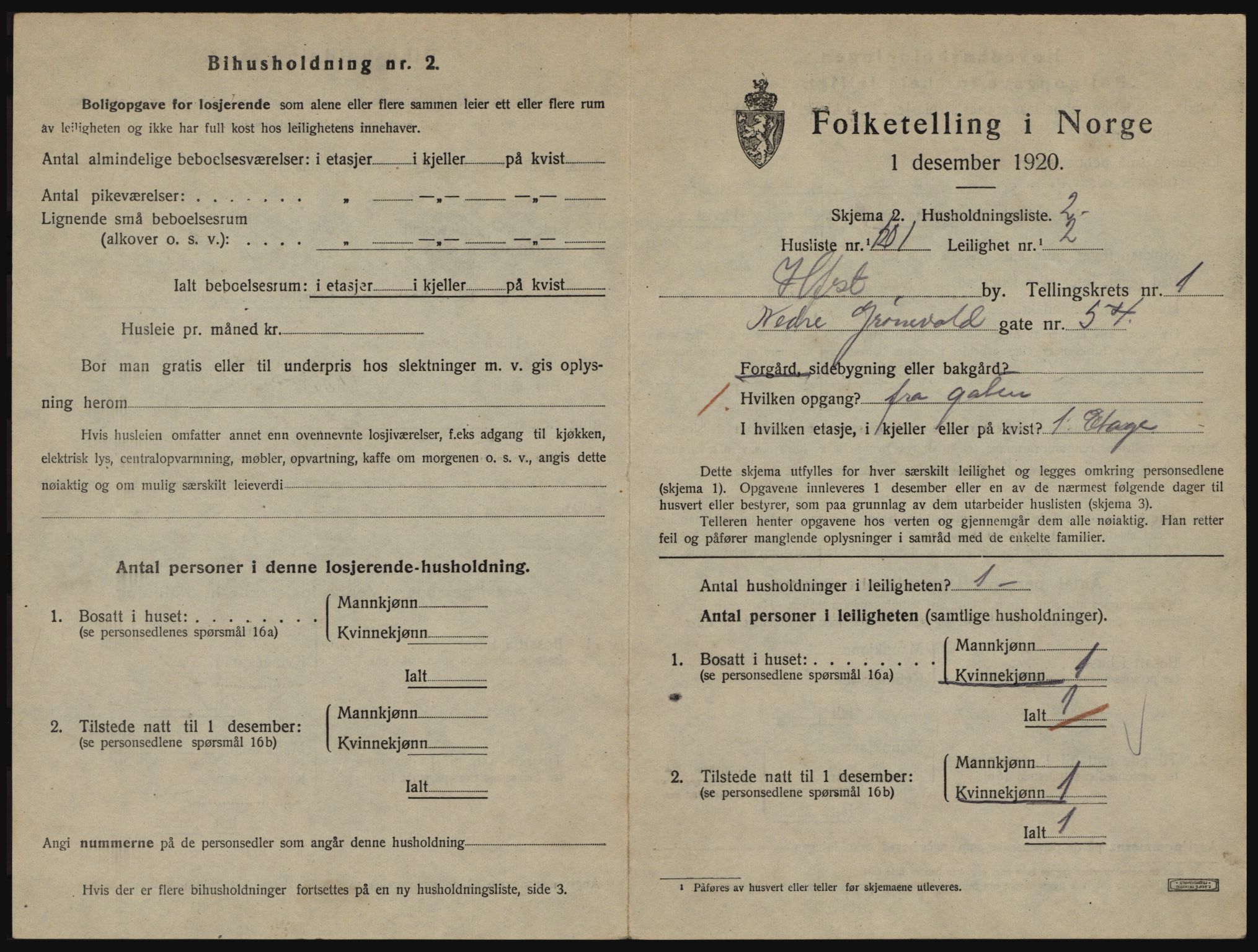 SATØ, 1920 census for Hammerfest, 1920, p. 1326