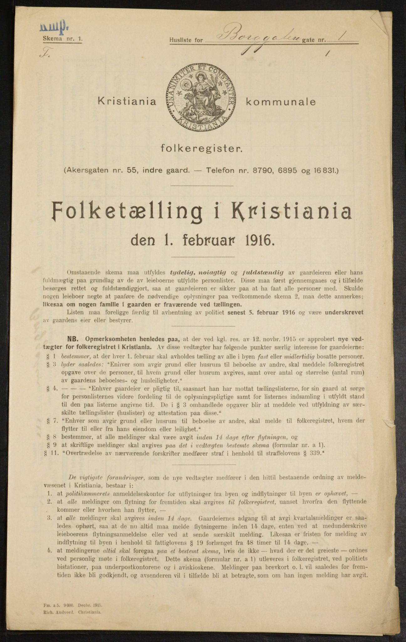 OBA, Municipal Census 1916 for Kristiania, 1916, p. 7758