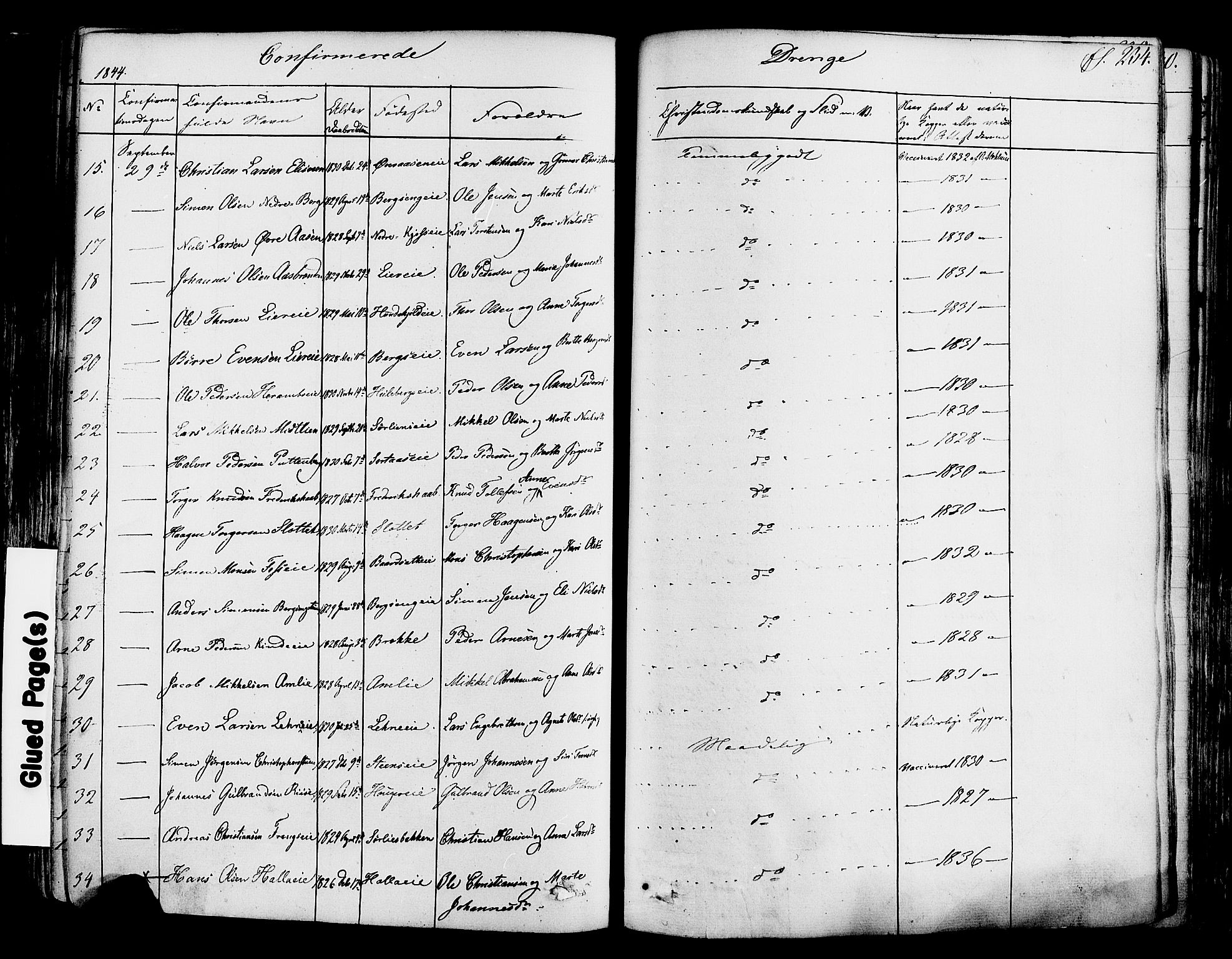 Ringsaker prestekontor, AV/SAH-PREST-014/K/Ka/L0008: Parish register (official) no. 8, 1837-1850, p. 234