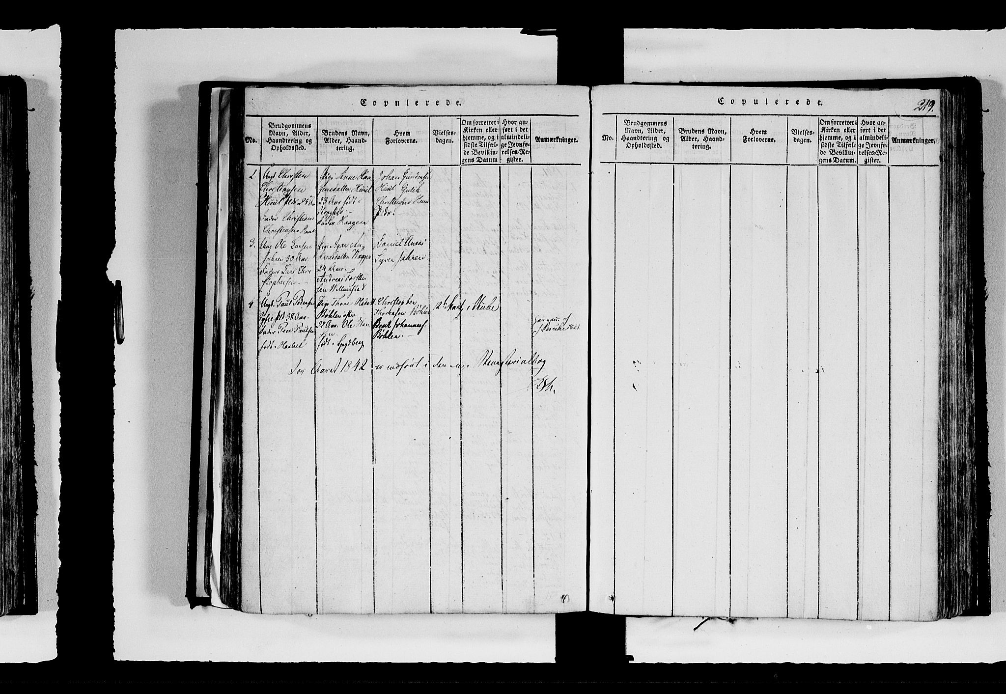Hobøl prestekontor Kirkebøker, SAO/A-2002/F/Fa/L0002: Parish register (official) no. I 2, 1814-1841, p. 219