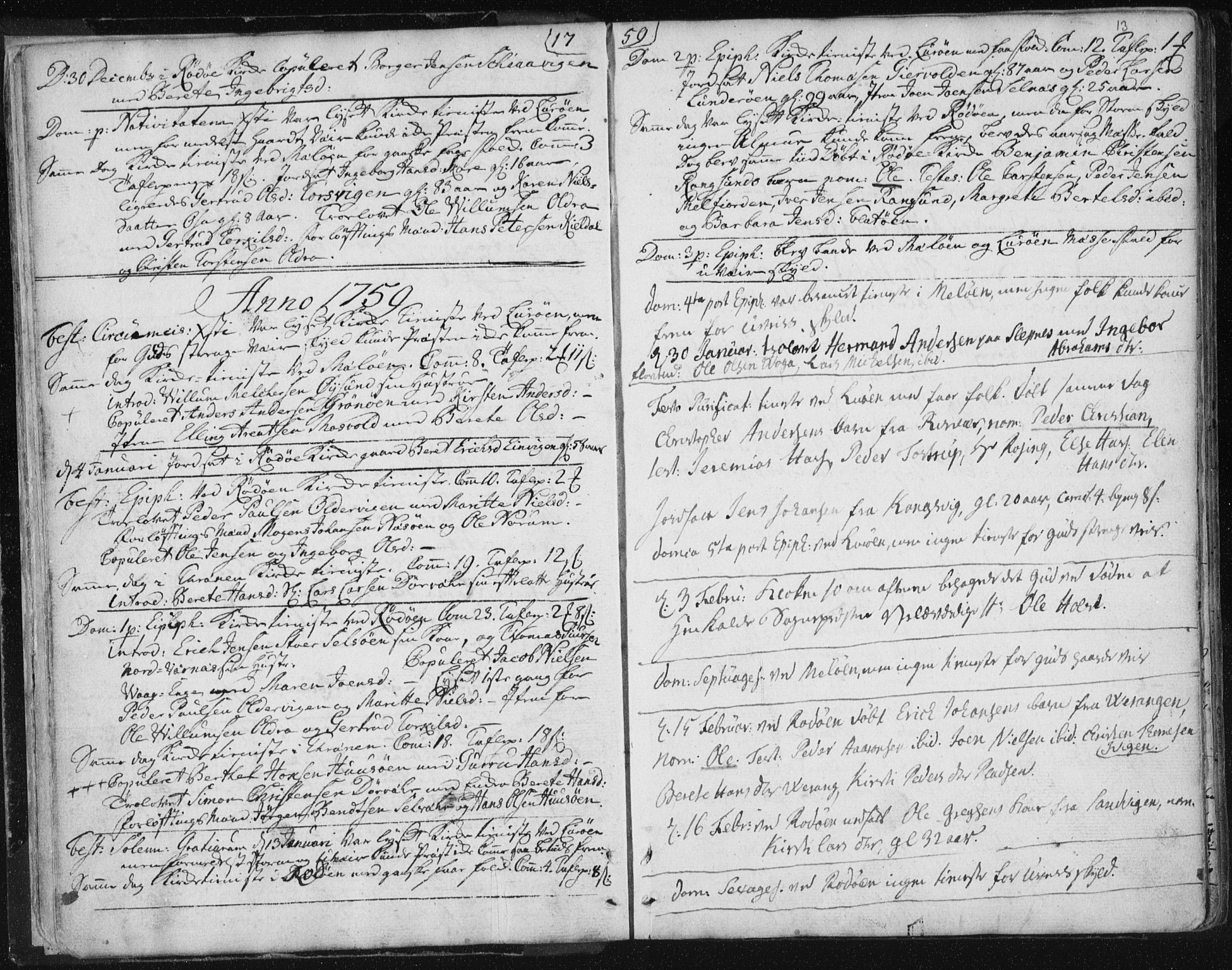 Ministerialprotokoller, klokkerbøker og fødselsregistre - Nordland, AV/SAT-A-1459/841/L0587: Parish register (official) no. 841A02 /1, 1758-1776, p. 13