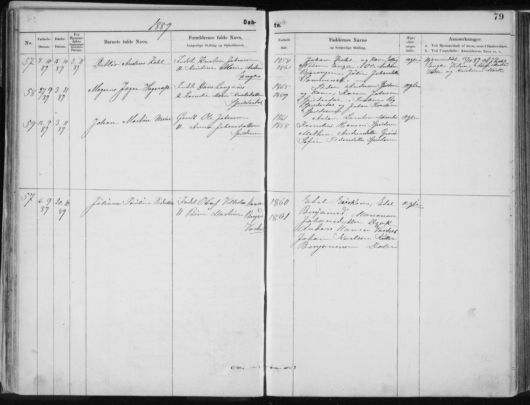Ministerialprotokoller, klokkerbøker og fødselsregistre - Nordland, SAT/A-1459/843/L0636: Parish register (copy) no. 843C05, 1884-1909, p. 79