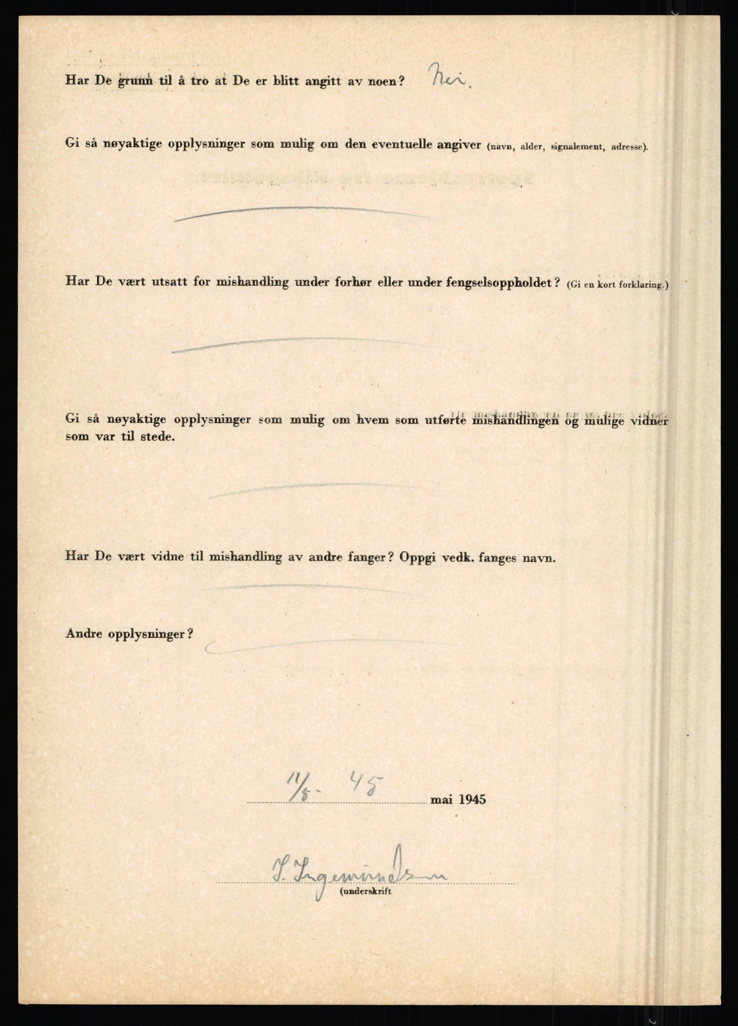 Rikspolitisjefen, AV/RA-S-1560/L/L0007: Heen, Erik C. - Iversen, Trygve, 1940-1945, p. 1152