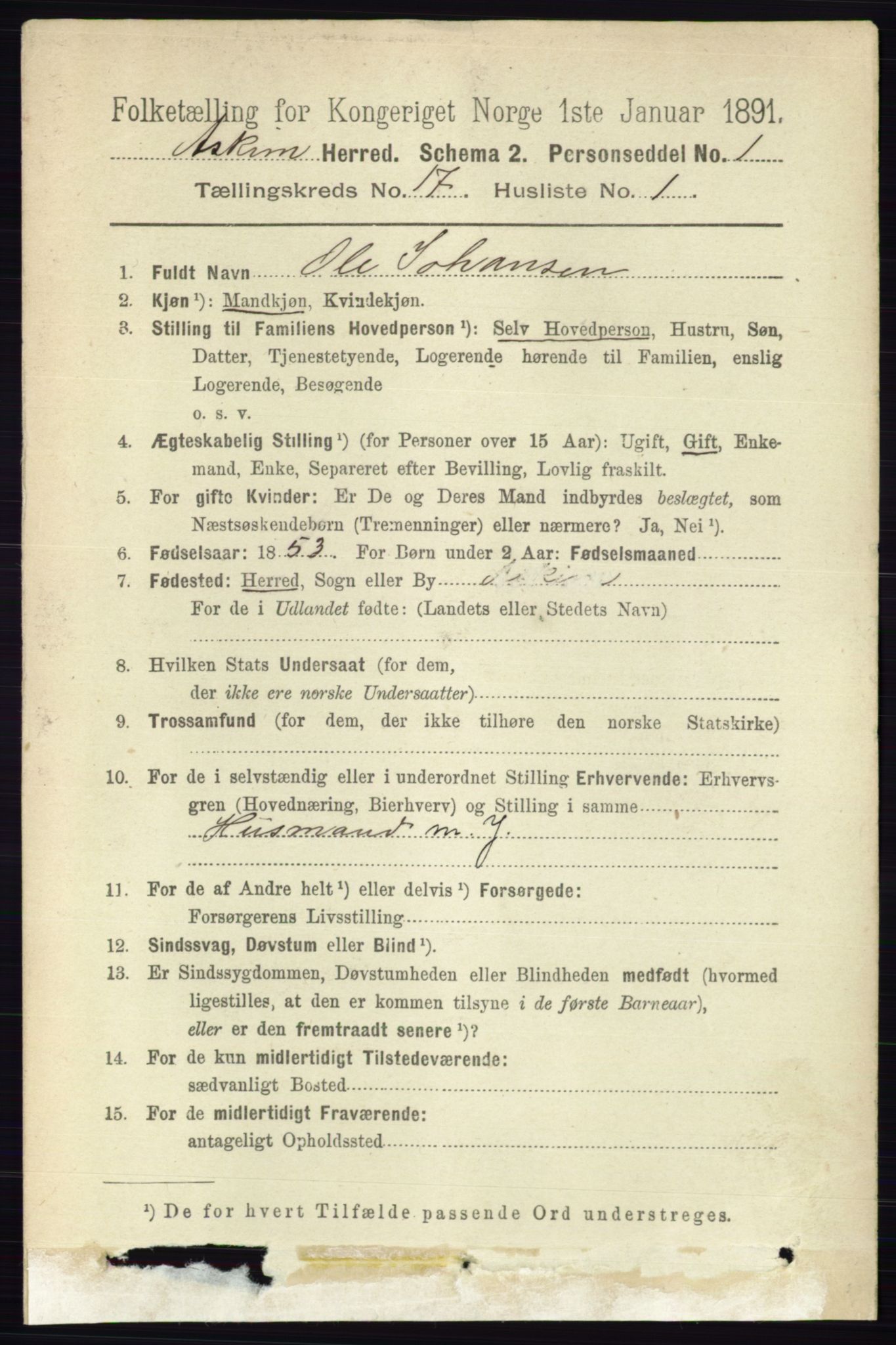 RA, 1891 census for 0124 Askim, 1891, p. 2857