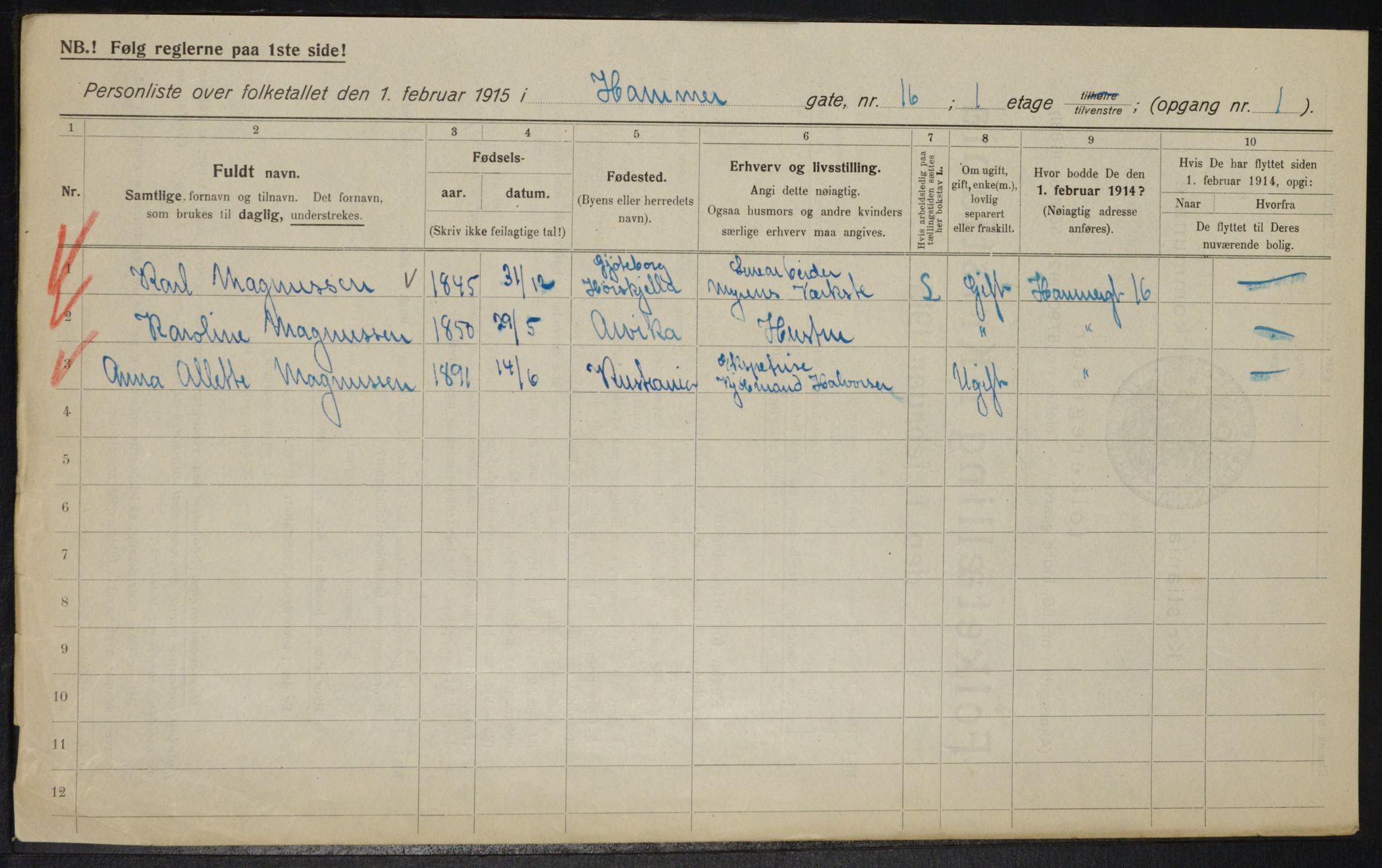 OBA, Municipal Census 1915 for Kristiania, 1915, p. 34008