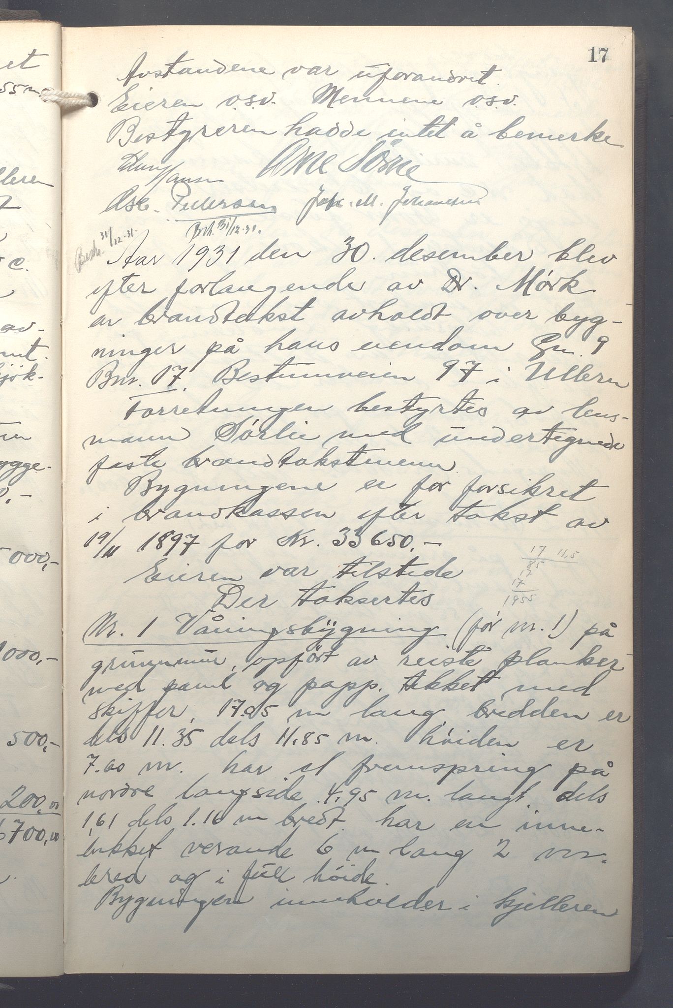 Lensmennene i Aker, OBA/A-10133/F/Fb/L0004: Branntakstprotokoll, 1931-1937, p. 17