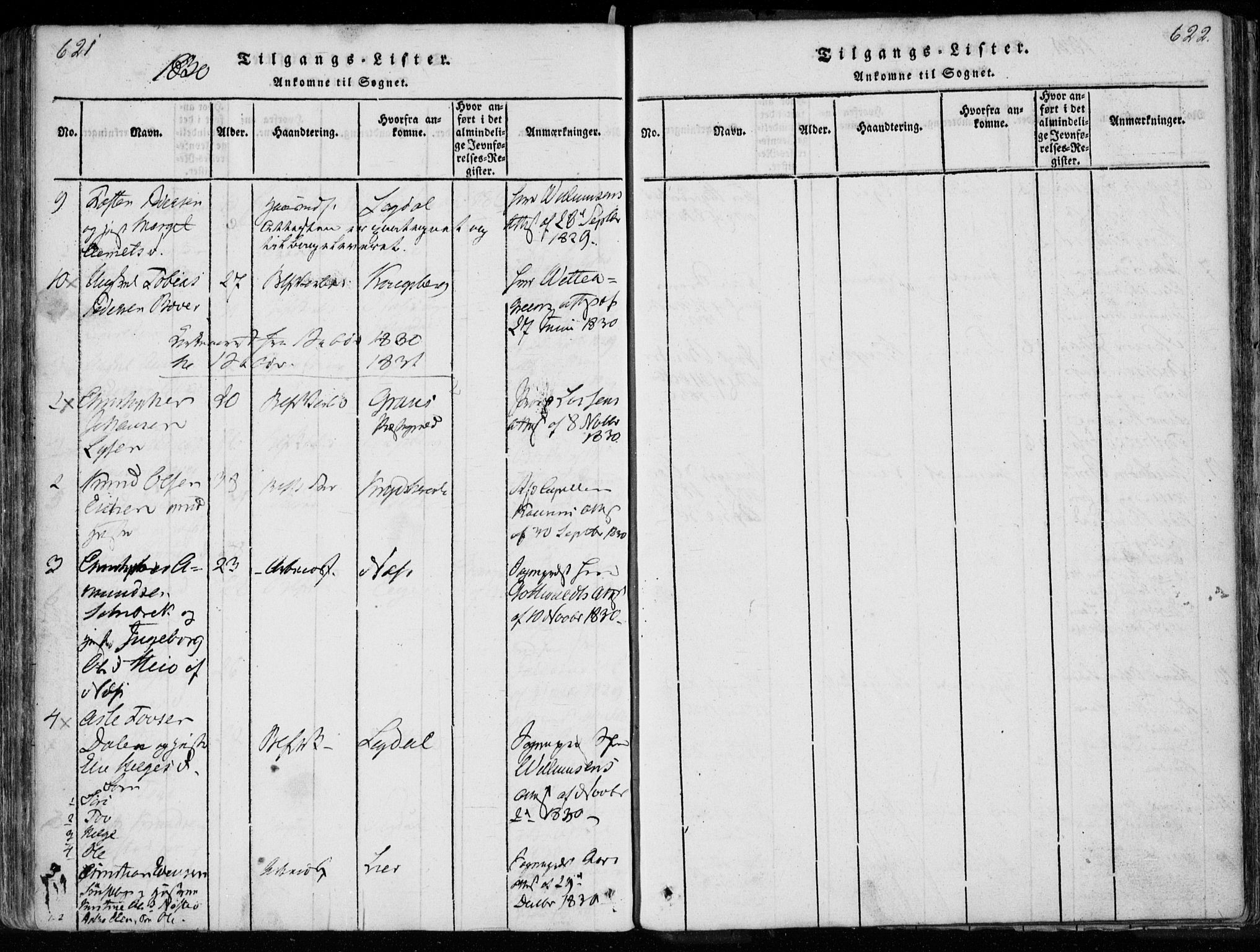 Modum kirkebøker, AV/SAKO-A-234/F/Fa/L0005: Parish register (official) no. 5, 1824-1841, p. 621-622