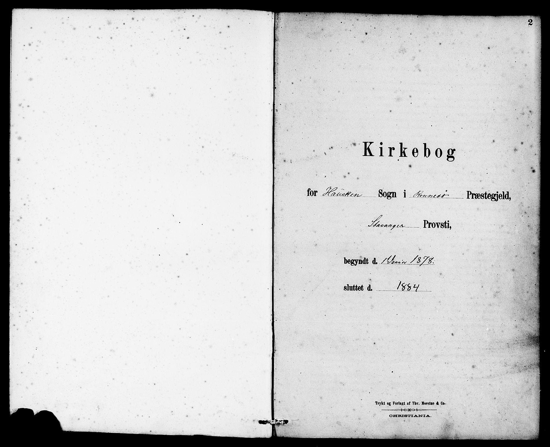 Rennesøy sokneprestkontor, SAST/A -101827/H/Ha/Haa/L0007: Parish register (official) no. A 7, 1878-1884, p. 2