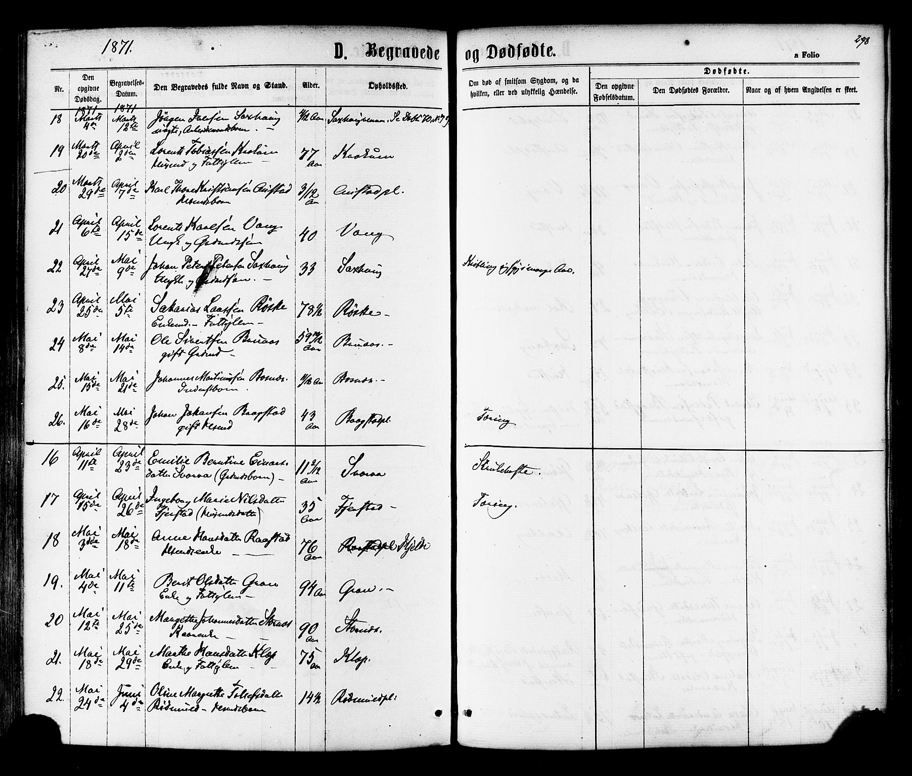 Ministerialprotokoller, klokkerbøker og fødselsregistre - Nord-Trøndelag, SAT/A-1458/730/L0284: Parish register (official) no. 730A09, 1866-1878, p. 298