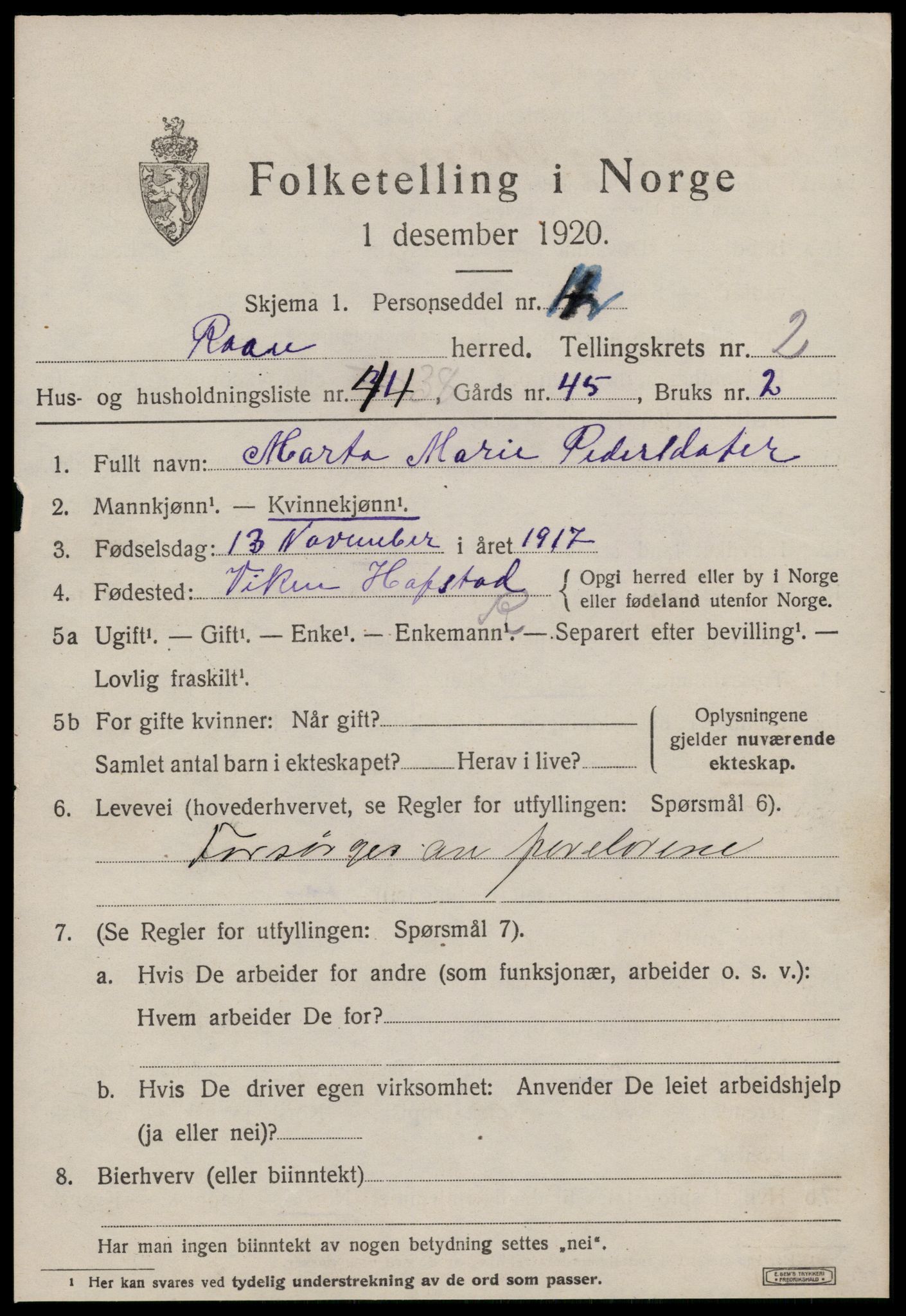 SAT, 1920 census for Roan, 1920, p. 2251