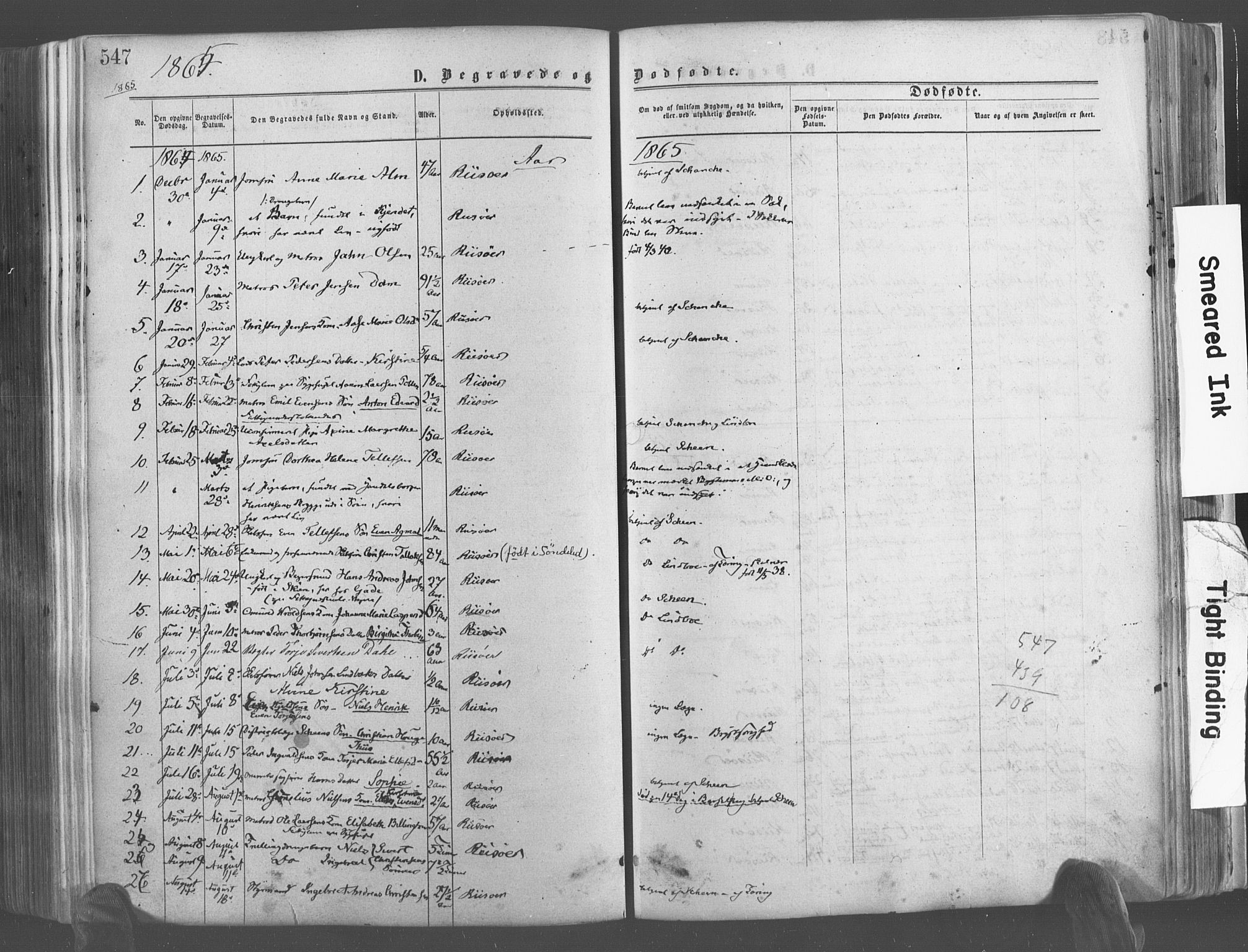 Risør sokneprestkontor, SAK/1111-0035/F/Fa/L0004: Parish register (official) no. A 4, 1865-1882, p. 547
