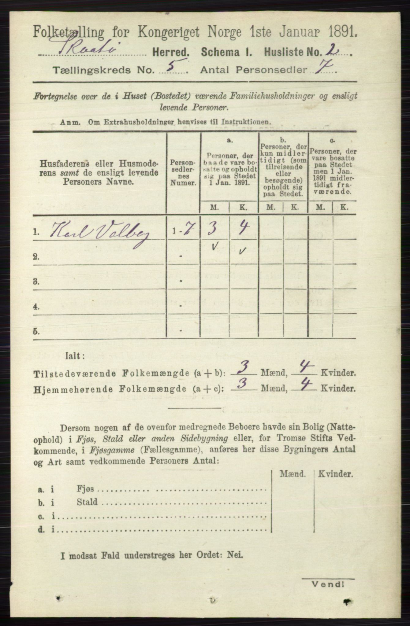 RA, 1891 census for 0815 Skåtøy, 1891, p. 1816