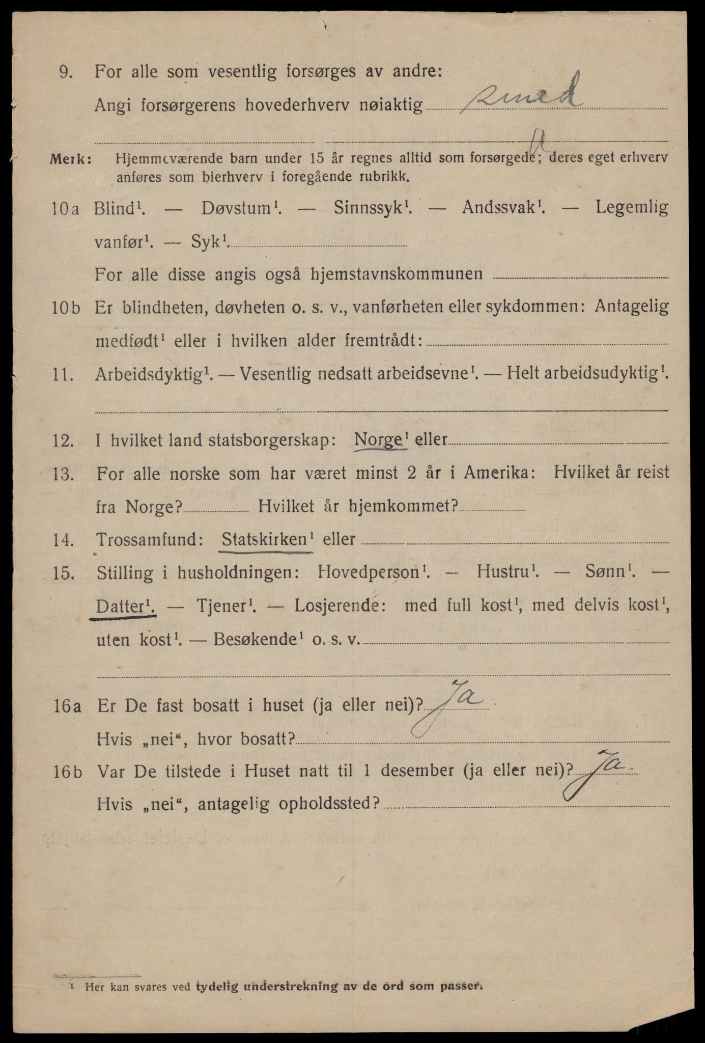 SAT, 1920 census for Trondheim, 1920, p. 46185