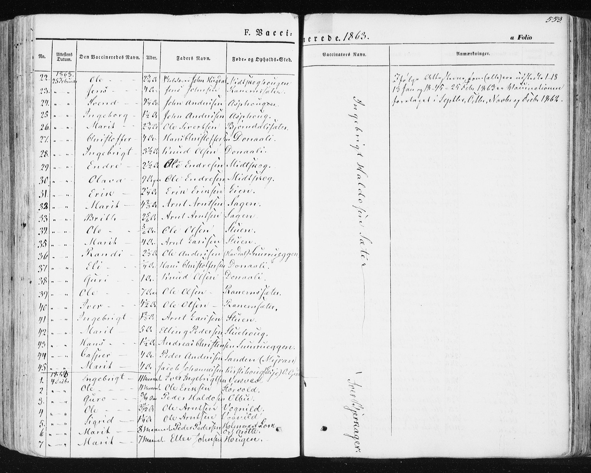 Ministerialprotokoller, klokkerbøker og fødselsregistre - Sør-Trøndelag, SAT/A-1456/678/L0899: Parish register (official) no. 678A08, 1848-1872, p. 553