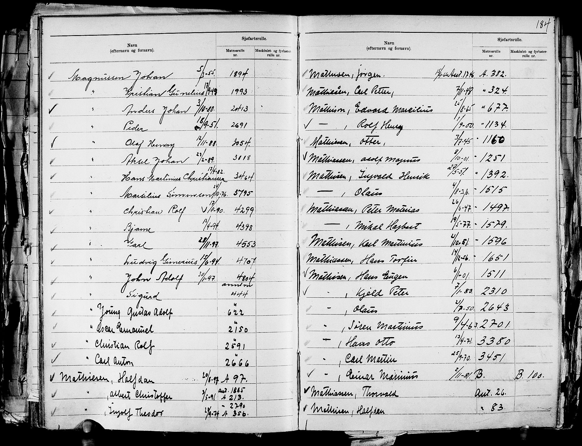 Drammen innrulleringsdistrikt, SAKO/A-781/G/Ga/L0001: Navneregister til rullene, 1860-1948, p. 198