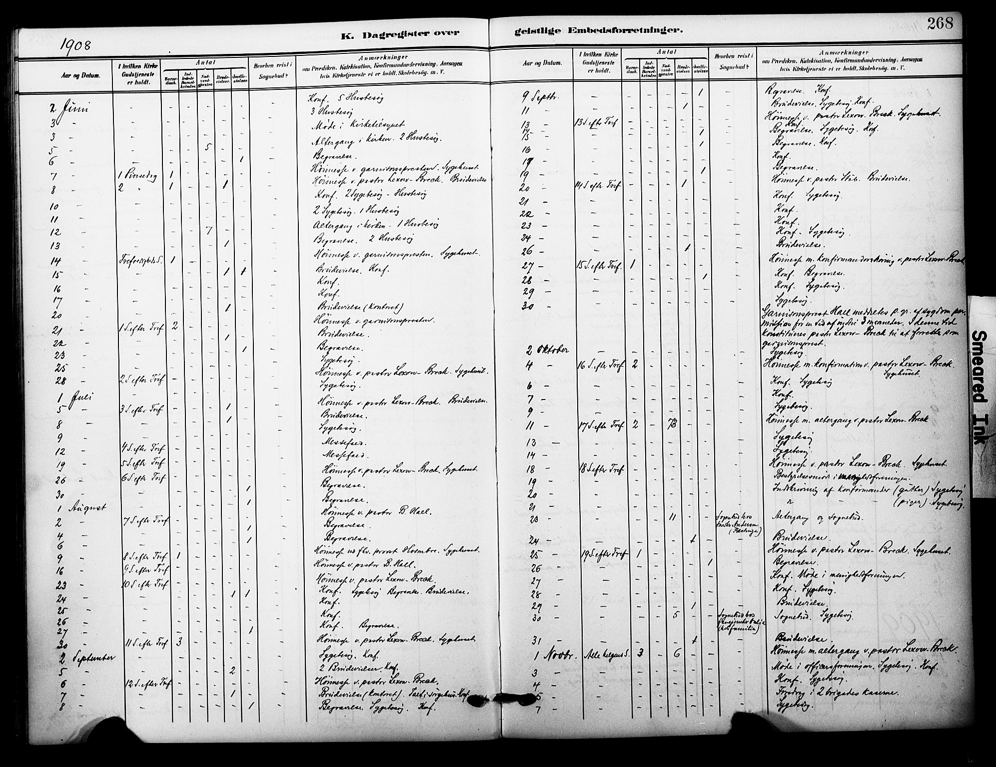 Garnisonsmenigheten Kirkebøker, AV/SAO-A-10846/F/Fa/L0014: Parish register (official) no. 14, 1905-1914, p. 268