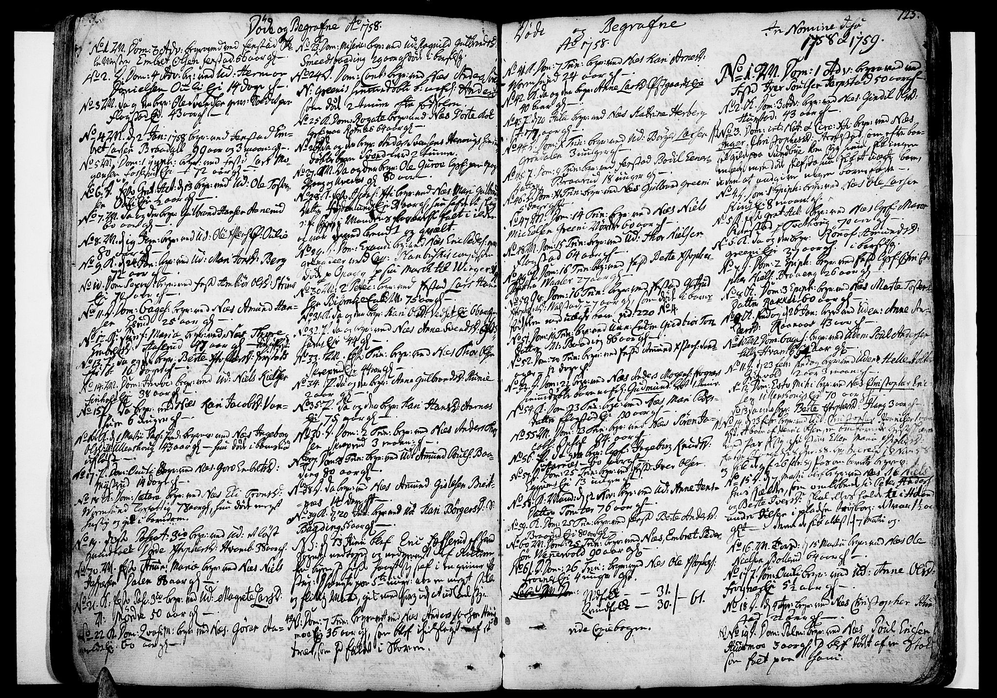 Nes prestekontor Kirkebøker, SAO/A-10410/F/Fa/L0003: Parish register (official) no. I 3, 1734-1781, p. 125