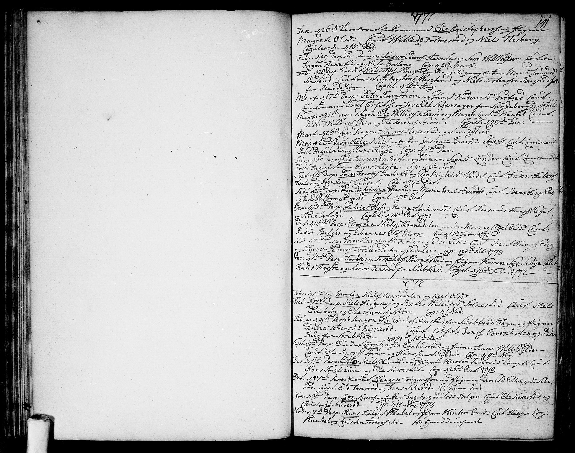 Våler prestekontor Kirkebøker, SAO/A-11083/F/Fa/L0004: Parish register (official) no. I 4, 1771-1815, p. 141