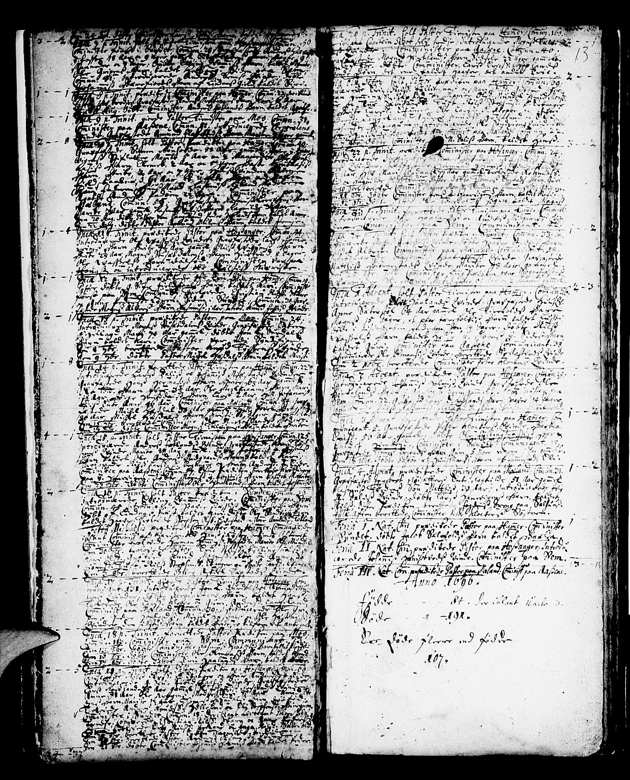 Hamre sokneprestembete, AV/SAB-A-75501/H/Ha/Haa/Haaa/L0002: Parish register (official) no. A 2, 1692-1707, p. 13