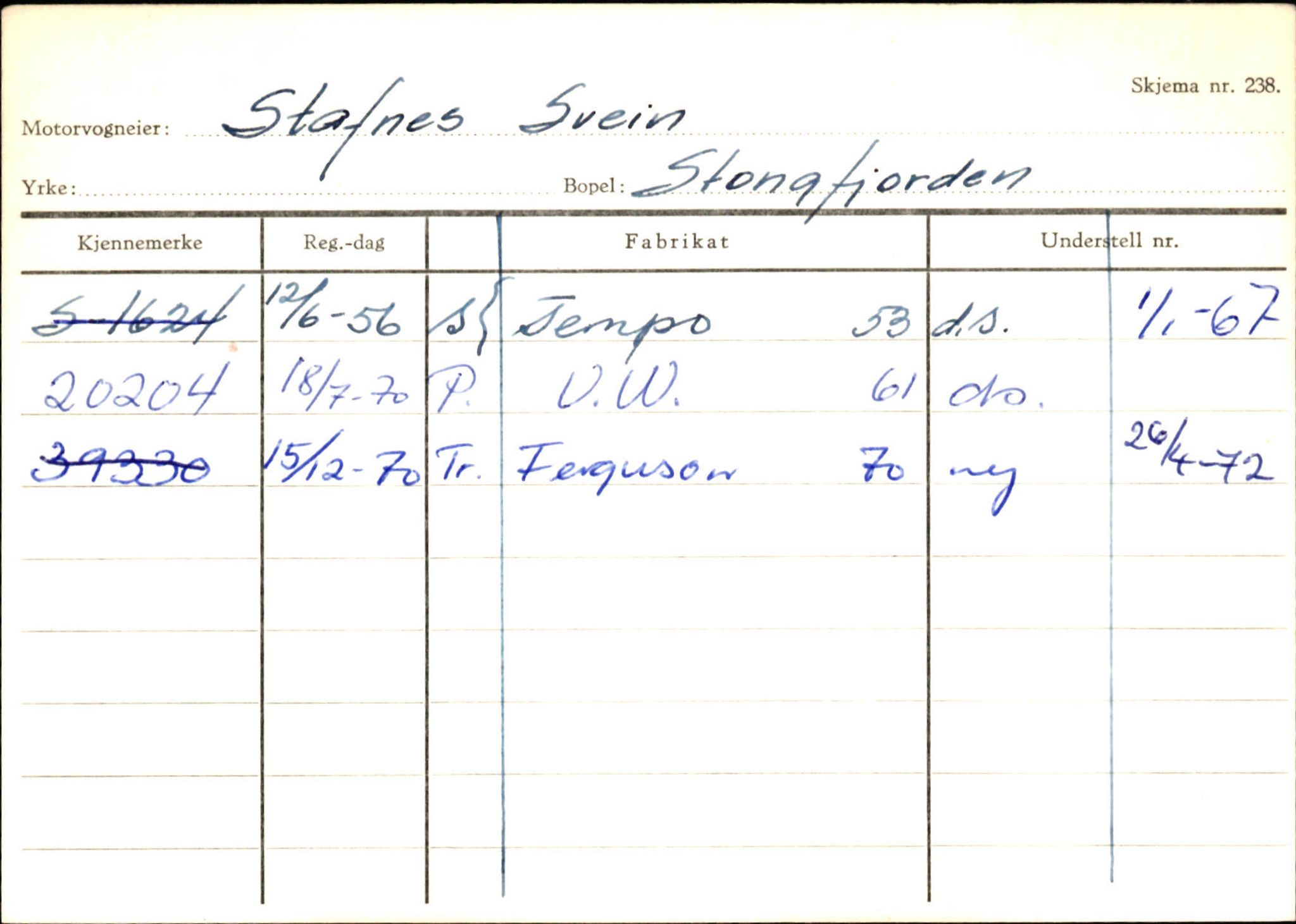 Statens vegvesen, Sogn og Fjordane vegkontor, AV/SAB-A-5301/4/F/L0132: Eigarregister Askvoll A-Å. Balestrand A-Å, 1945-1975, p. 1196