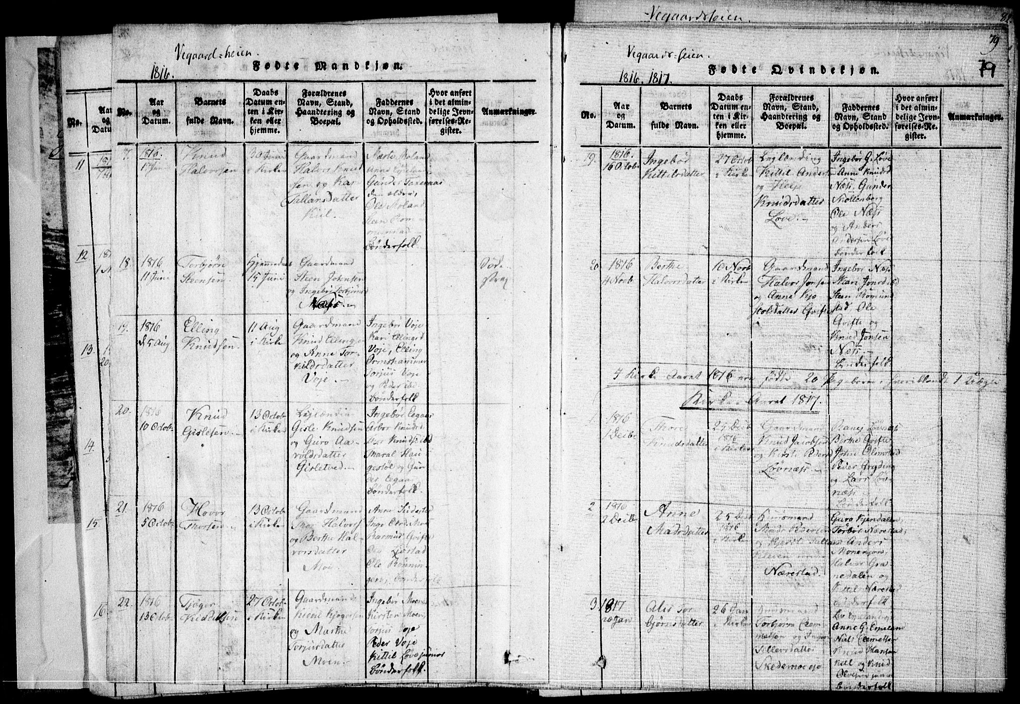 Holt sokneprestkontor, AV/SAK-1111-0021/F/Fa/L0005: Parish register (official) no. A 5, 1813-1821, p. 79