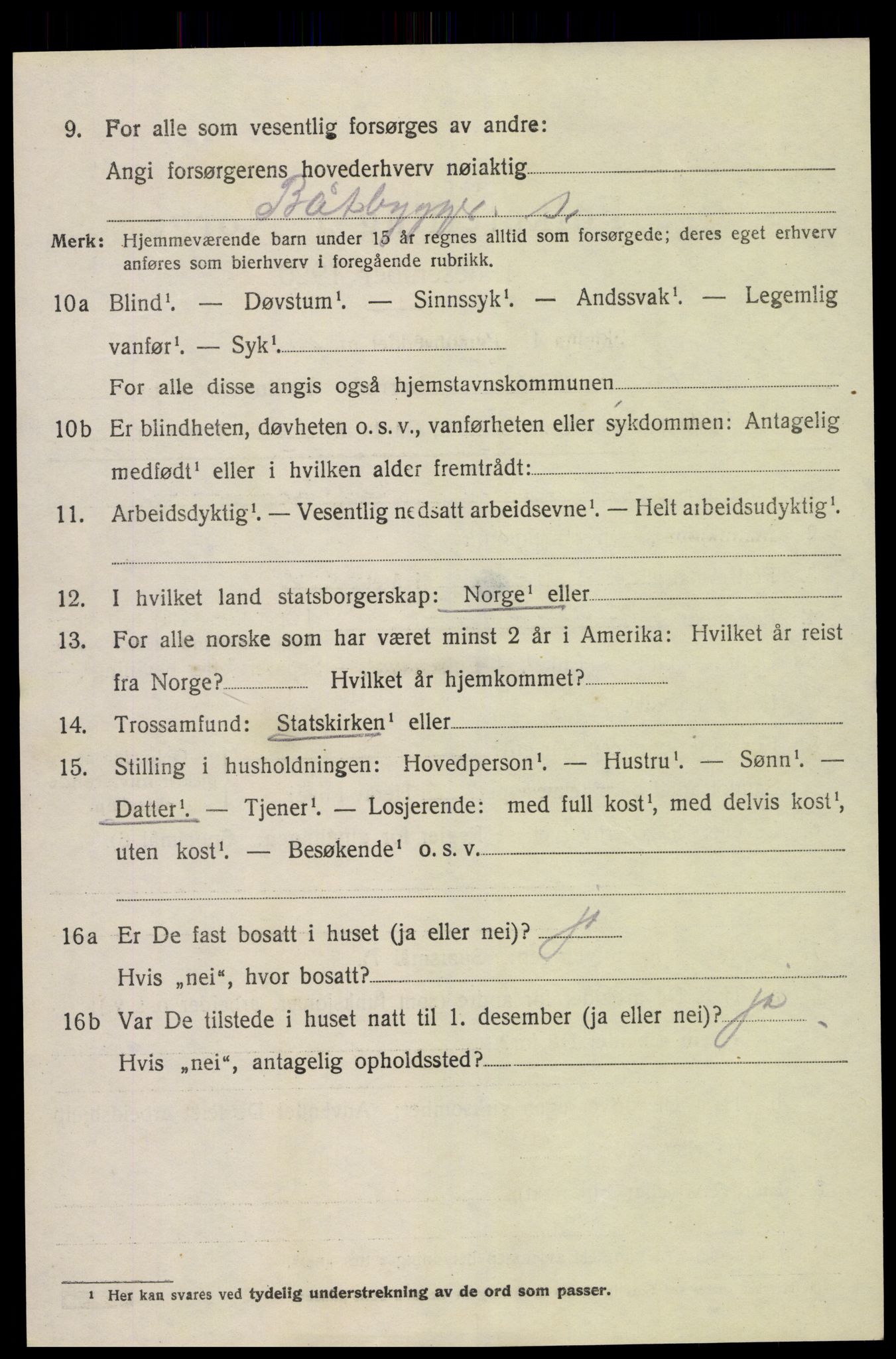 SAK, 1920 census for Øyestad, 1920, p. 6211