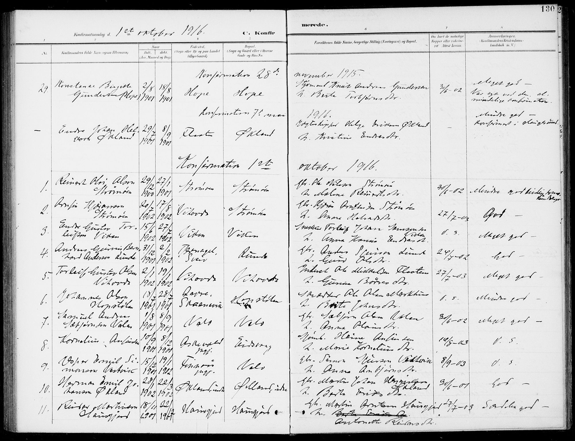 Sveio Sokneprestembete, SAB/A-78501/H/Haa: Parish register (official) no. C 3, 1899-1916, p. 130