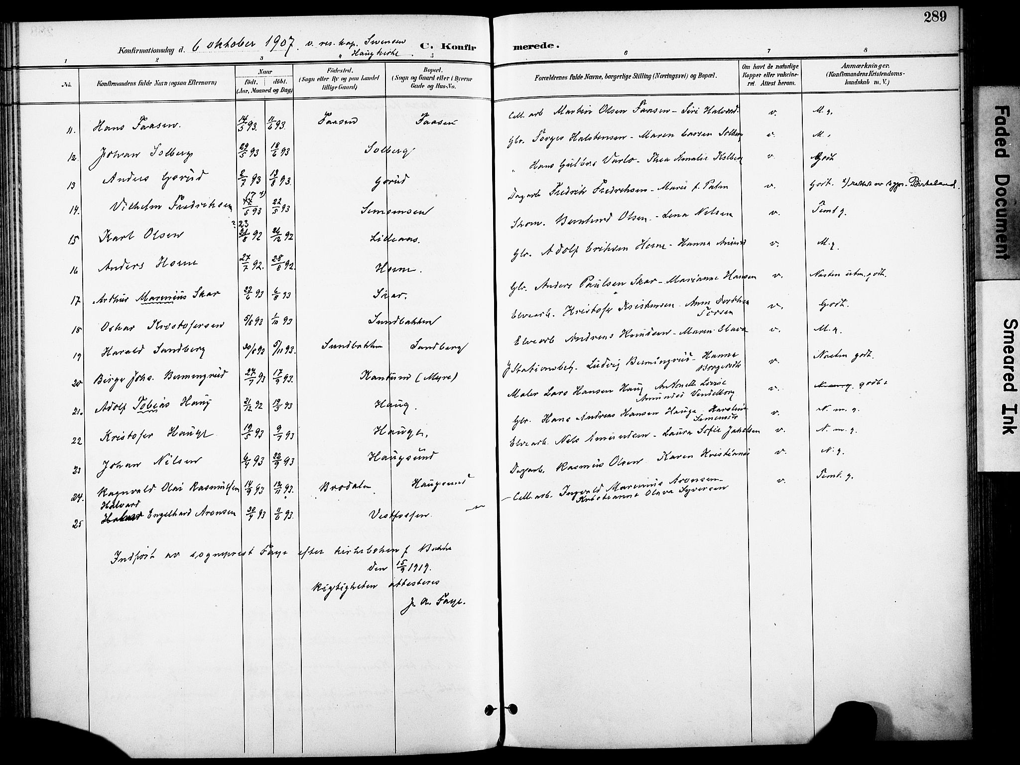 Eiker kirkebøker, AV/SAKO-A-4/F/Fb/L0003: Parish register (official) no. II 3, 1896-1942, p. 289