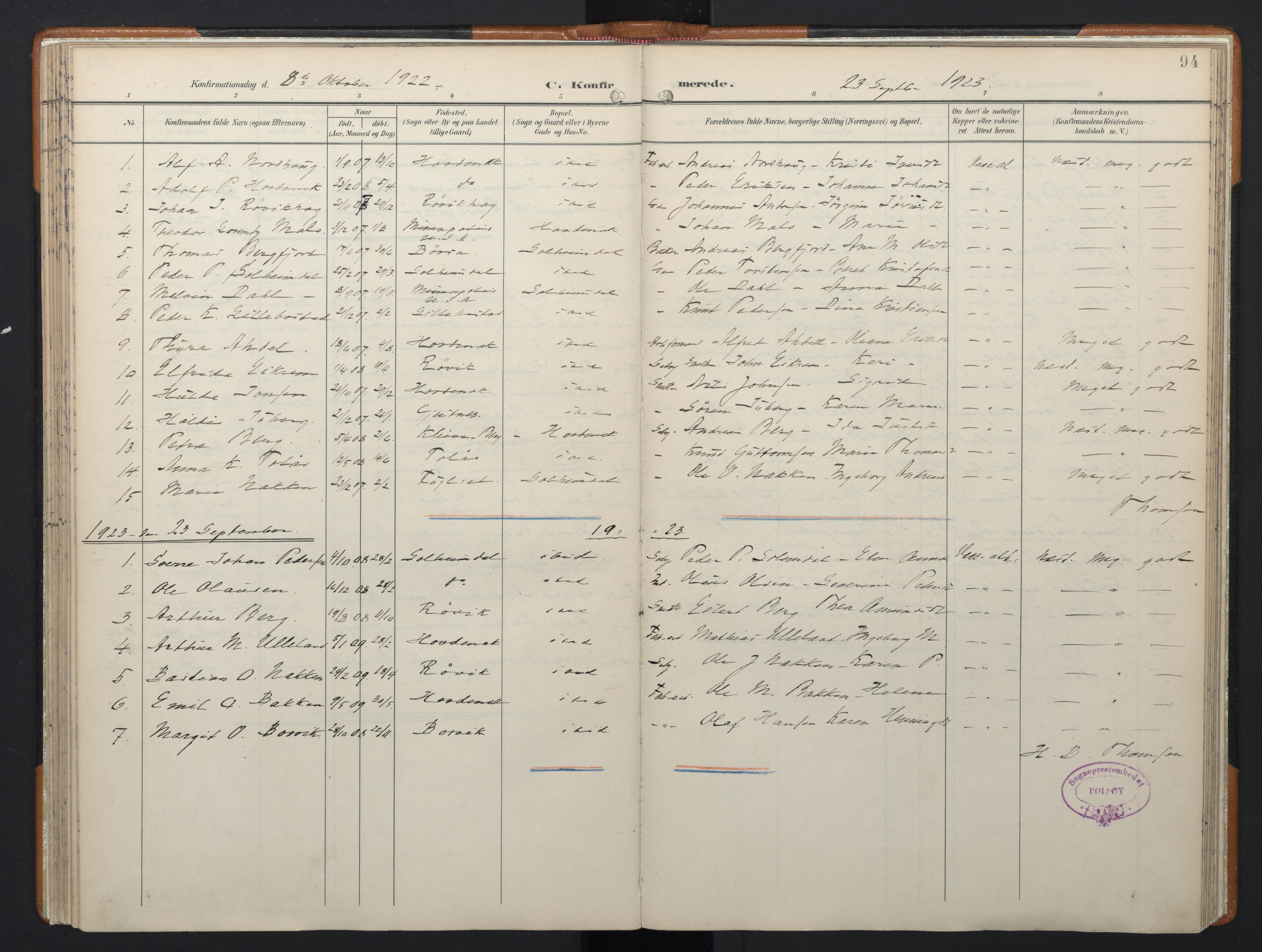 Ministerialprotokoller, klokkerbøker og fødselsregistre - Møre og Romsdal, AV/SAT-A-1454/556/L0676: Parish register (official) no. 556A01, 1899-1966, p. 94