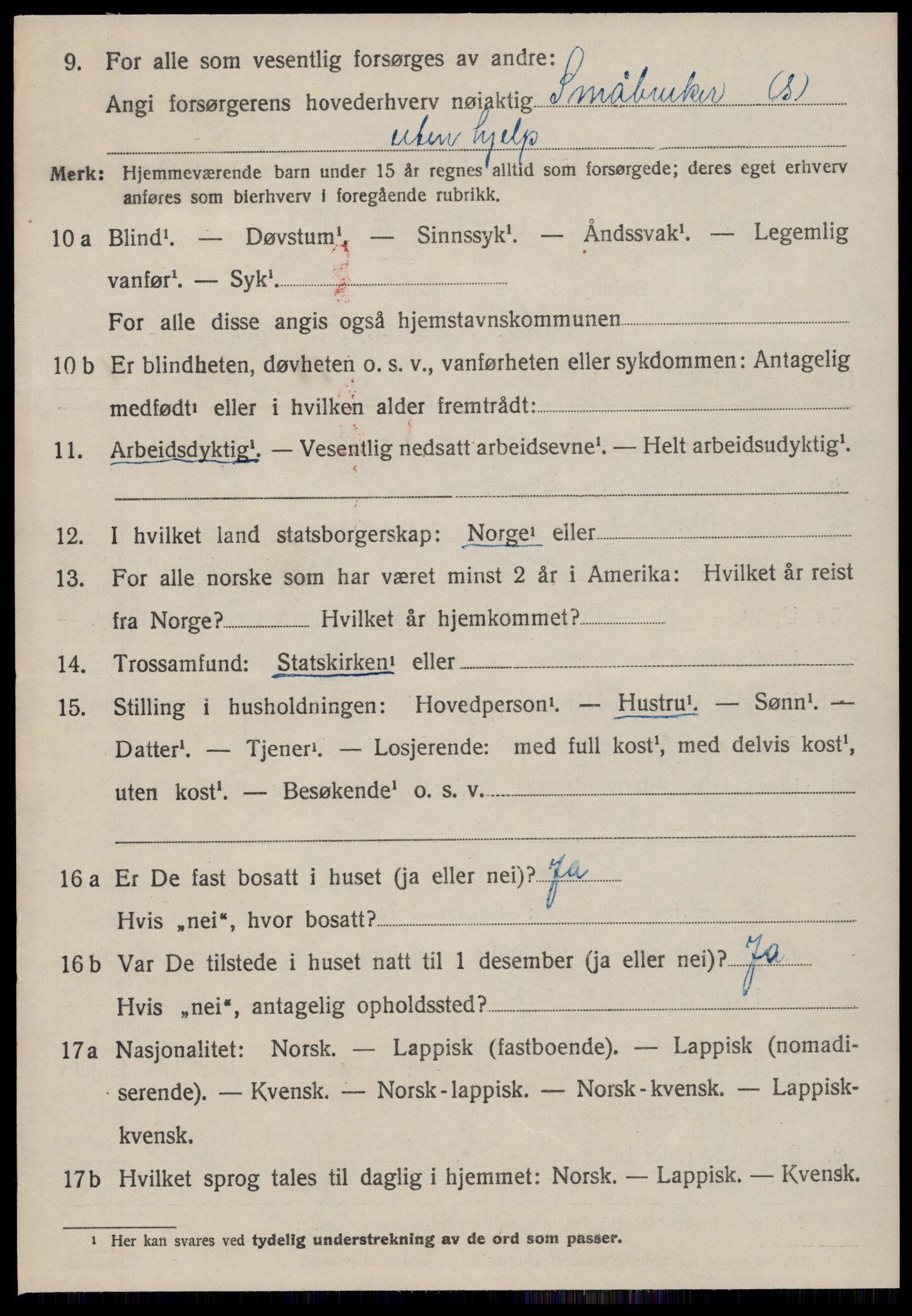 SAT, 1920 census for Hitra, 1920, p. 1160