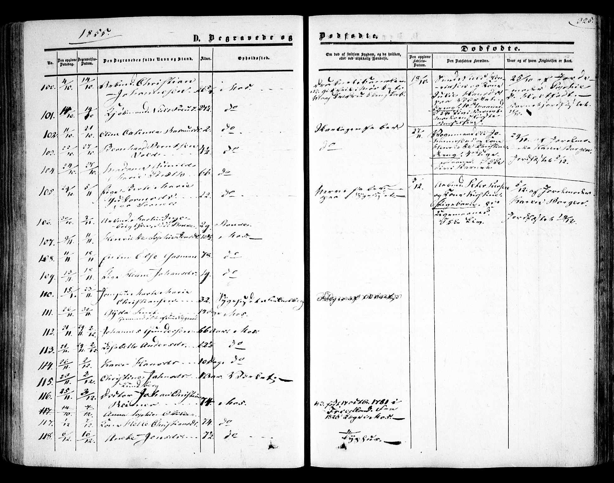 Moss prestekontor Kirkebøker, AV/SAO-A-2003/F/Fa/L0008: Parish register (official) no. I 8, 1852-1869, p. 325