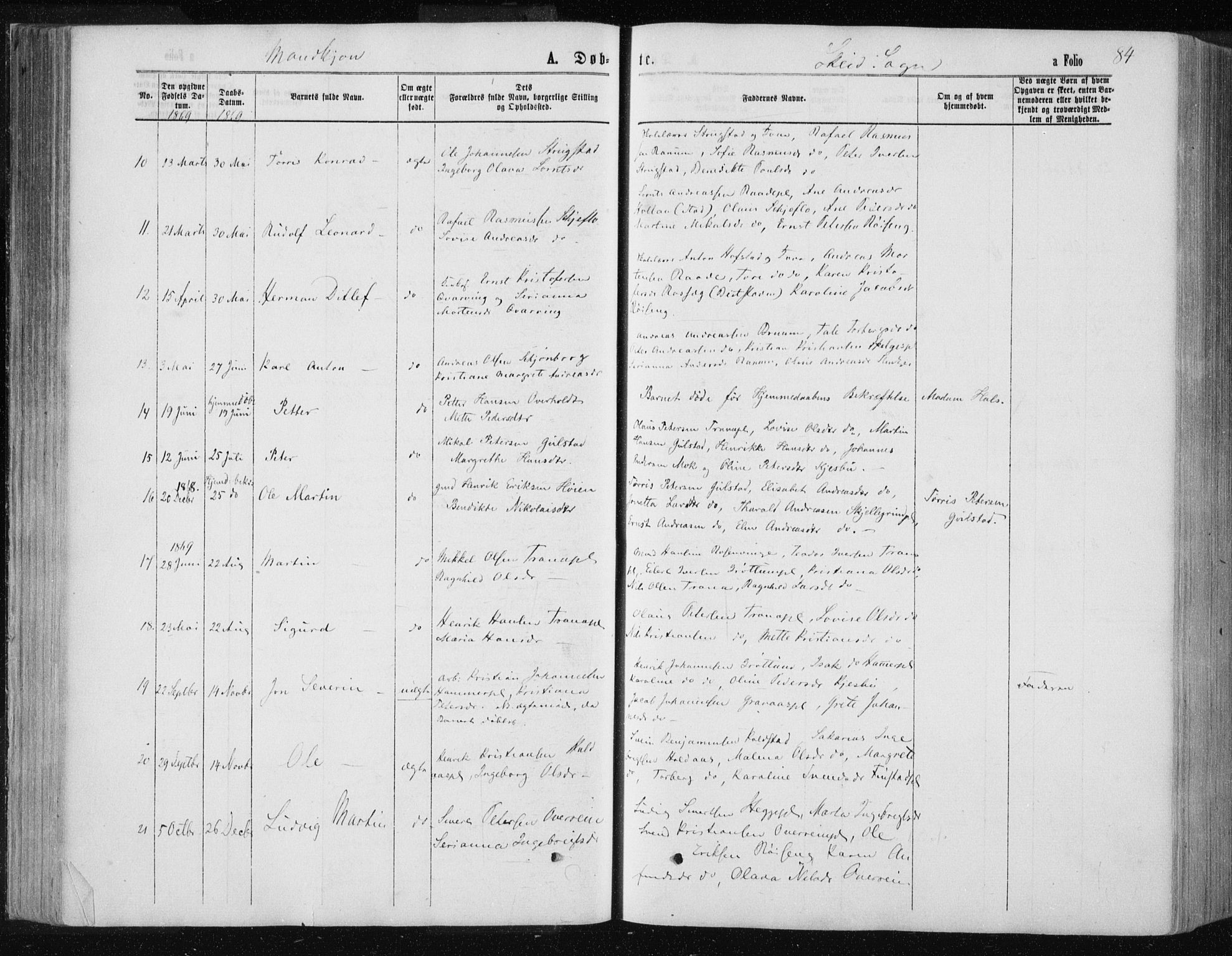 Ministerialprotokoller, klokkerbøker og fødselsregistre - Nord-Trøndelag, AV/SAT-A-1458/735/L0345: Parish register (official) no. 735A08 /2, 1863-1872, p. 84