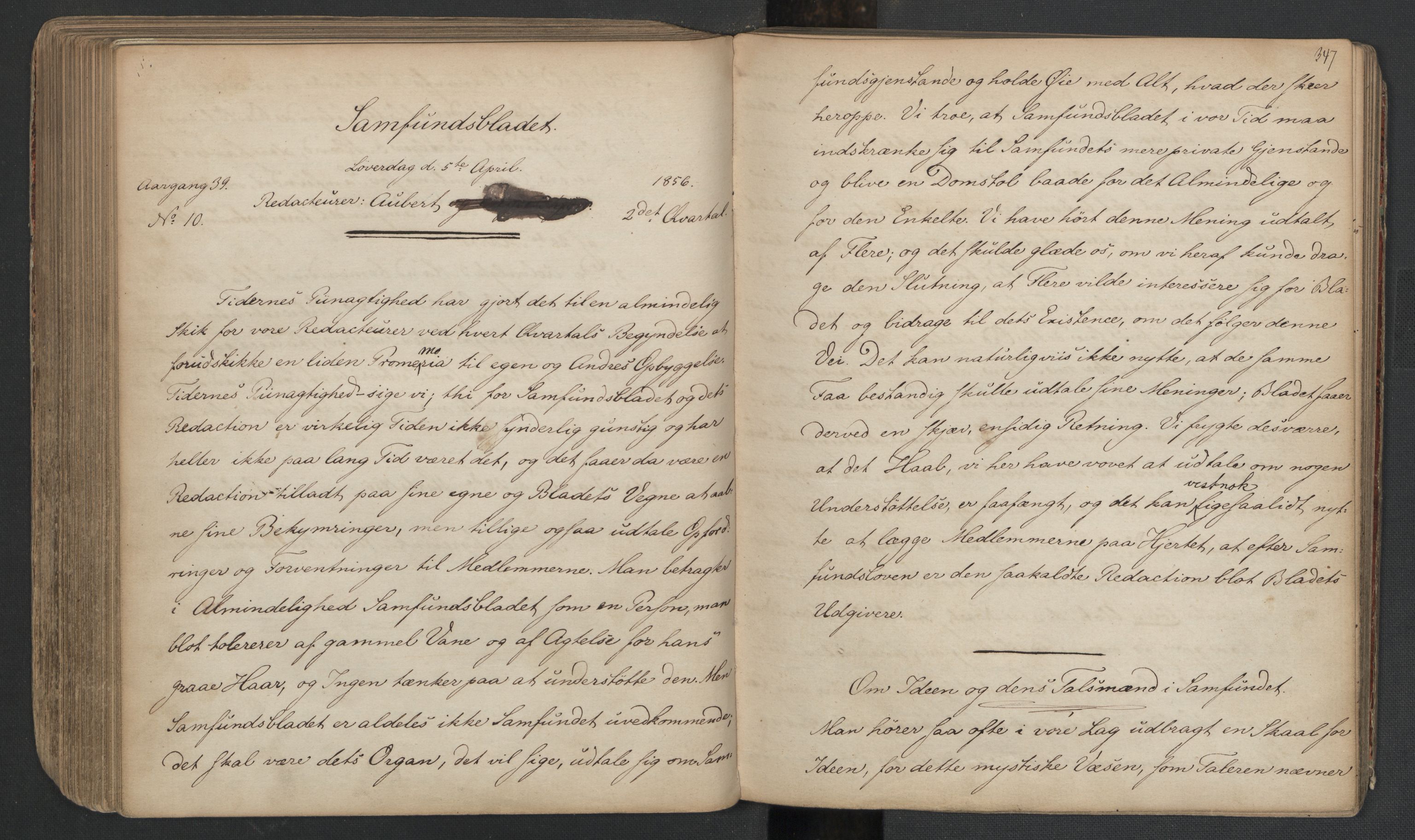 Det Norske Studentersamfund, AV/RA-PA-1322/X/Xa/L0005/0003: -- / Samfundsbladet, 1855-1856, p. 176