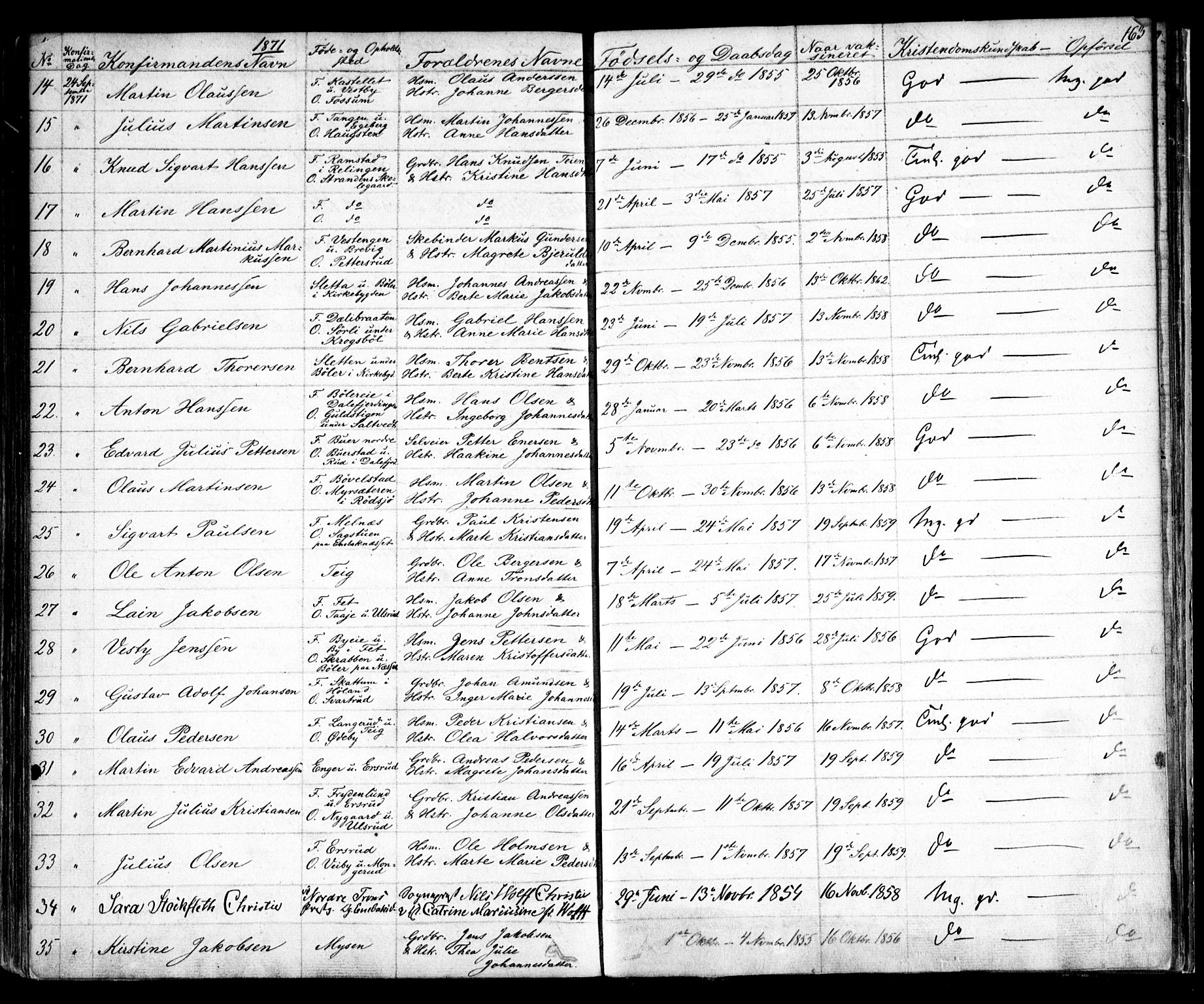 Enebakk prestekontor Kirkebøker, AV/SAO-A-10171c/F/Fa/L0010: Parish register (official) no. I 10, 1829-1876, p. 163