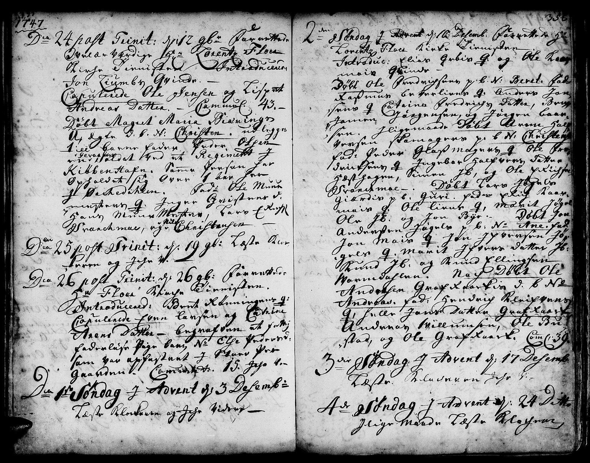 Ministerialprotokoller, klokkerbøker og fødselsregistre - Sør-Trøndelag, SAT/A-1456/671/L0839: Parish register (official) no. 671A01, 1730-1755, p. 355-356