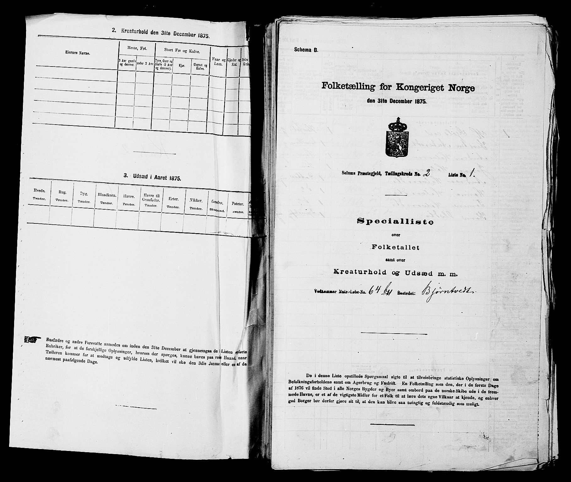 SAKO, 1875 census for 0818P Solum, 1875, p. 272