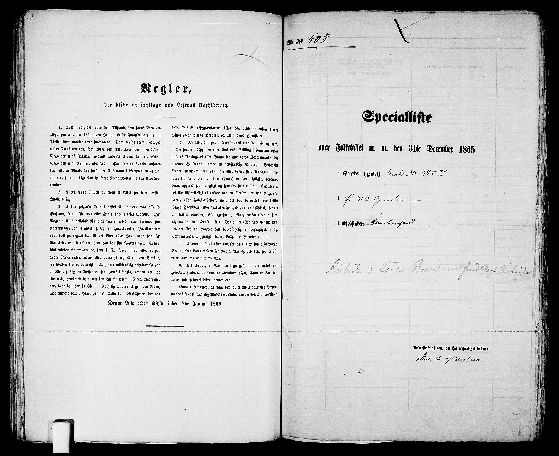 RA, 1865 census for Kristiansand, 1865, p. 1232