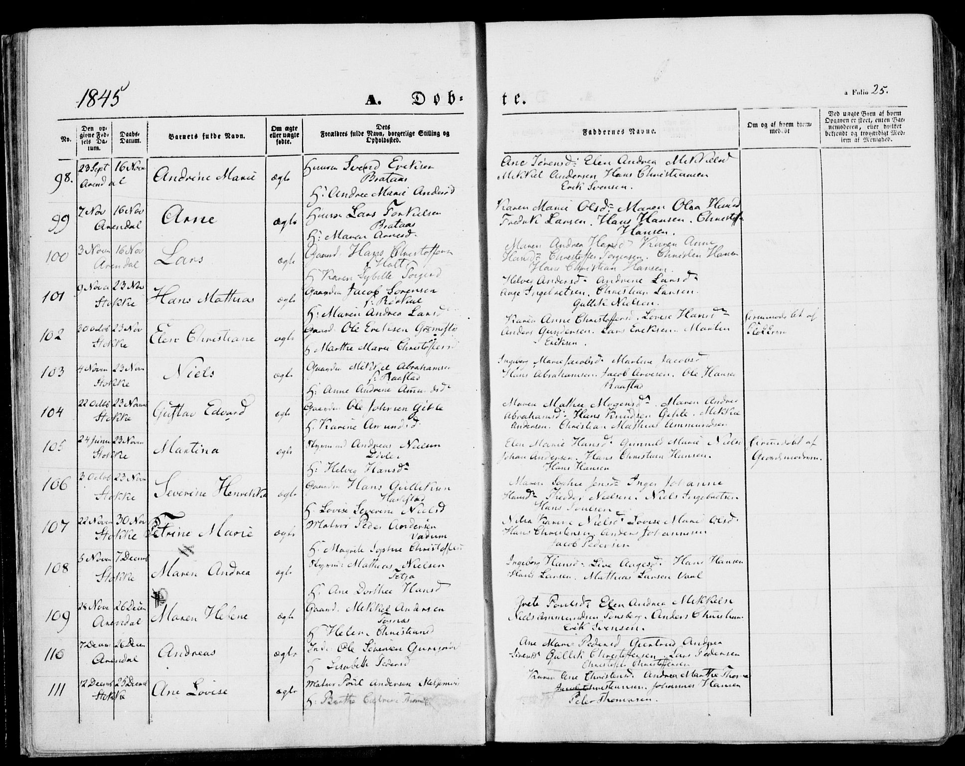 Stokke kirkebøker, AV/SAKO-A-320/F/Fa/L0007: Parish register (official) no. I 7, 1844-1857, p. 25