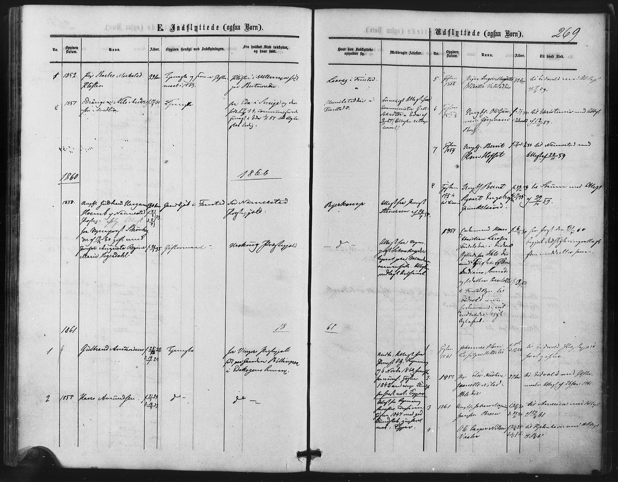 Nes prestekontor Kirkebøker, SAO/A-10410/F/Fb/L0001: Parish register (official) no. II 1, 1859-1882, p. 269