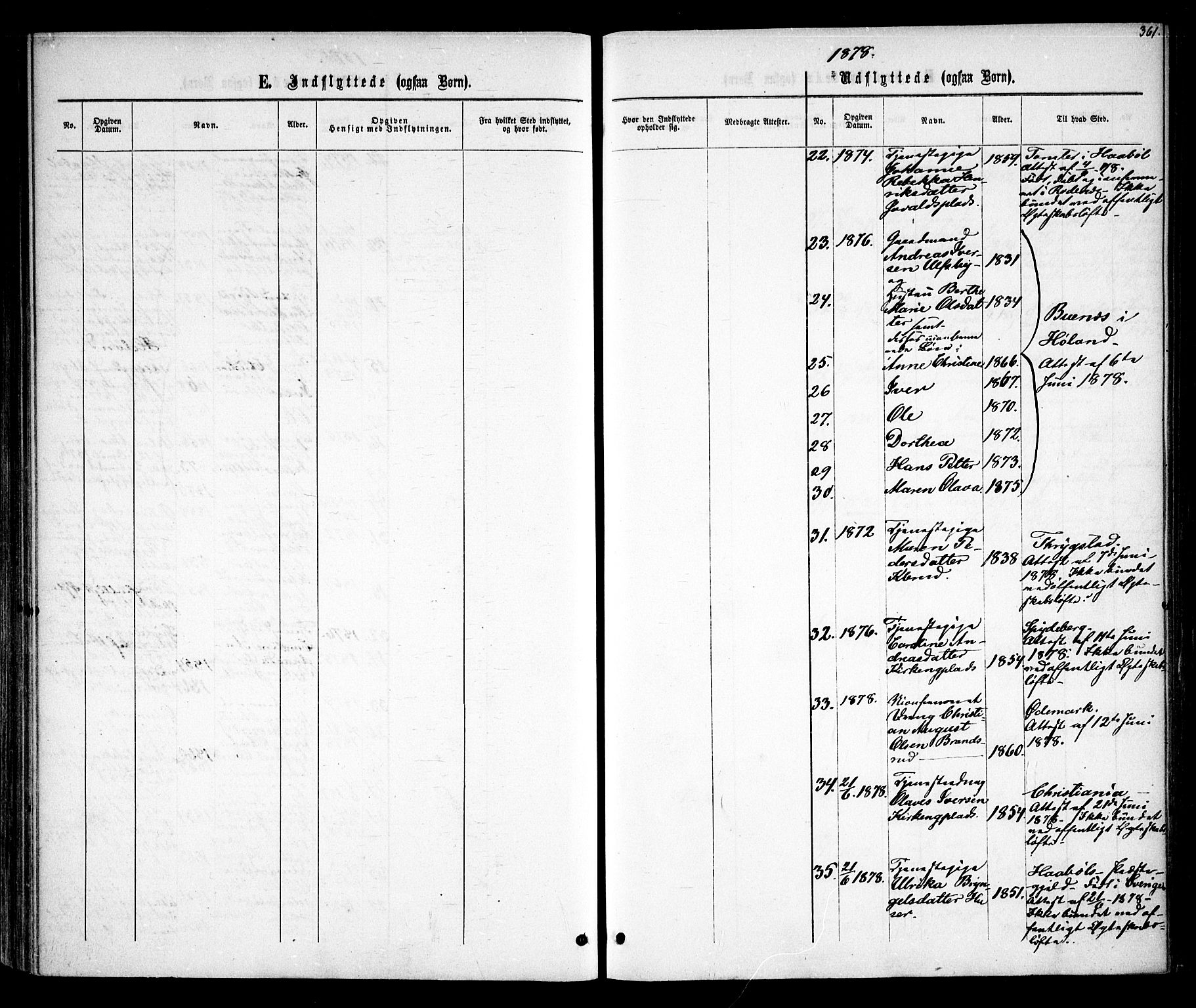 Rødenes prestekontor Kirkebøker, AV/SAO-A-2005/F/Fa/L0008: Parish register (official) no. I 8, 1869-1879, p. 361