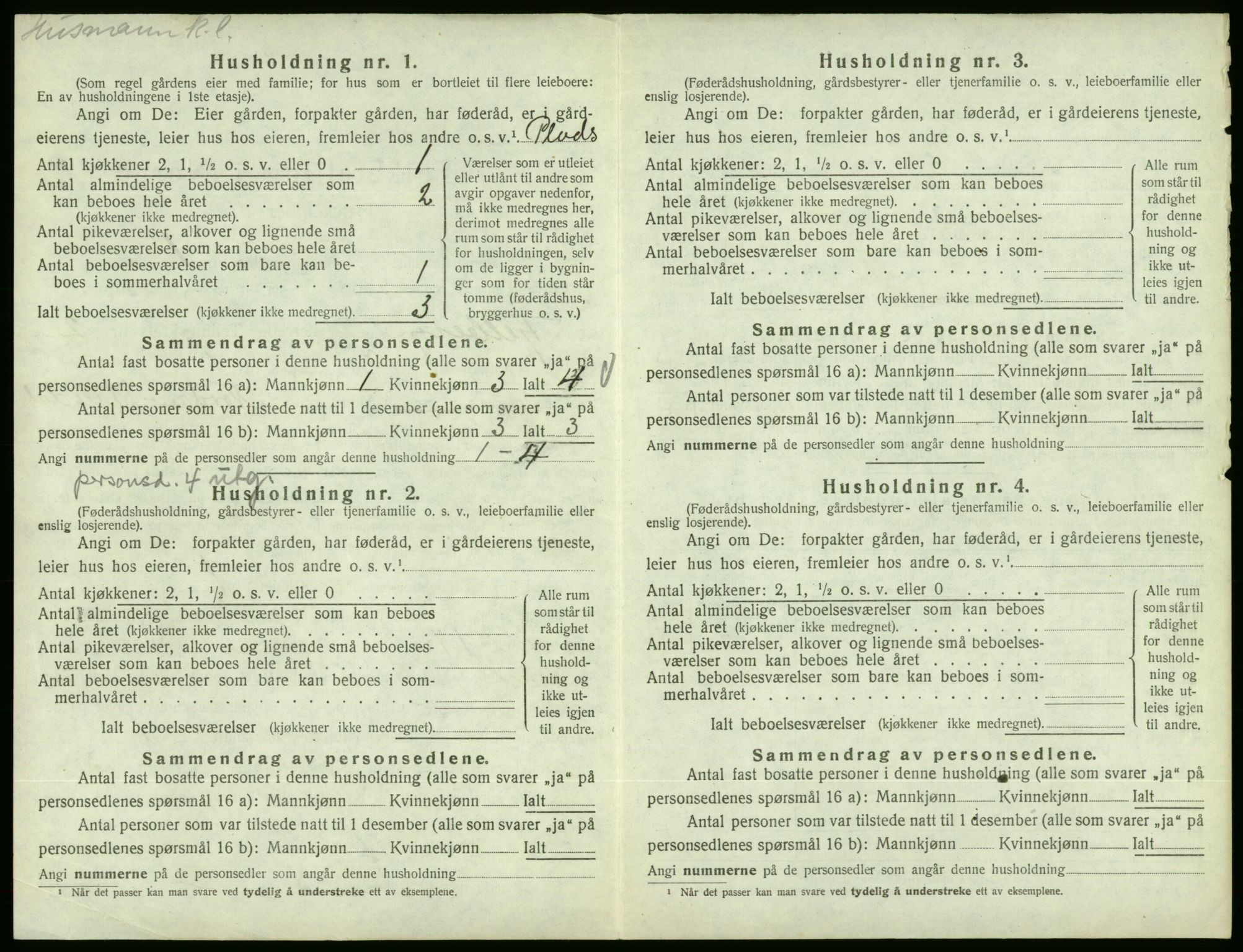 SAB, 1920 census for Fjelberg, 1920, p. 79