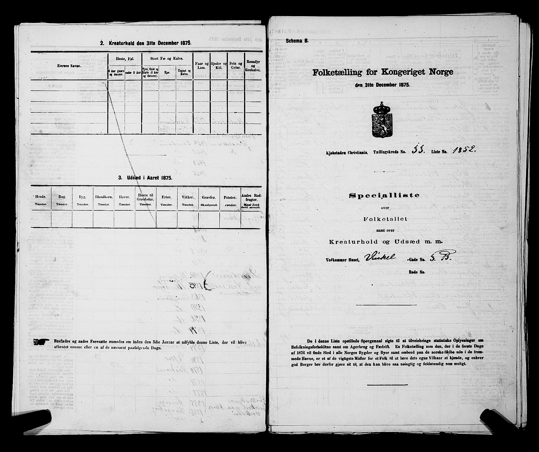 RA, 1875 census for 0301 Kristiania, 1875, p. 5365